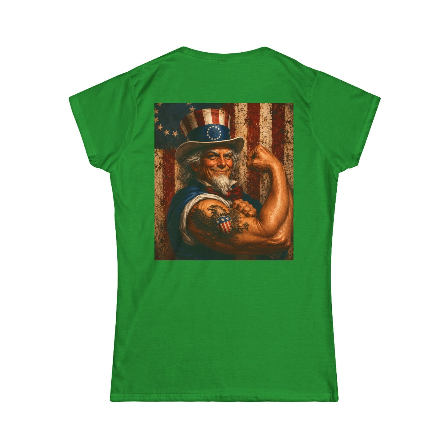 Graphic USA 250 Uncle Sam Strong Vintage Flag Women's Tee