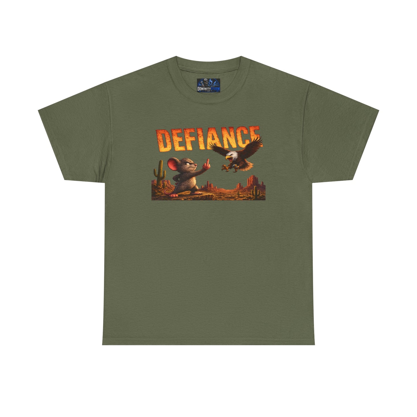 Defiance Desert Tee — Western Eagle & Cowboy Graphic T-Shirt