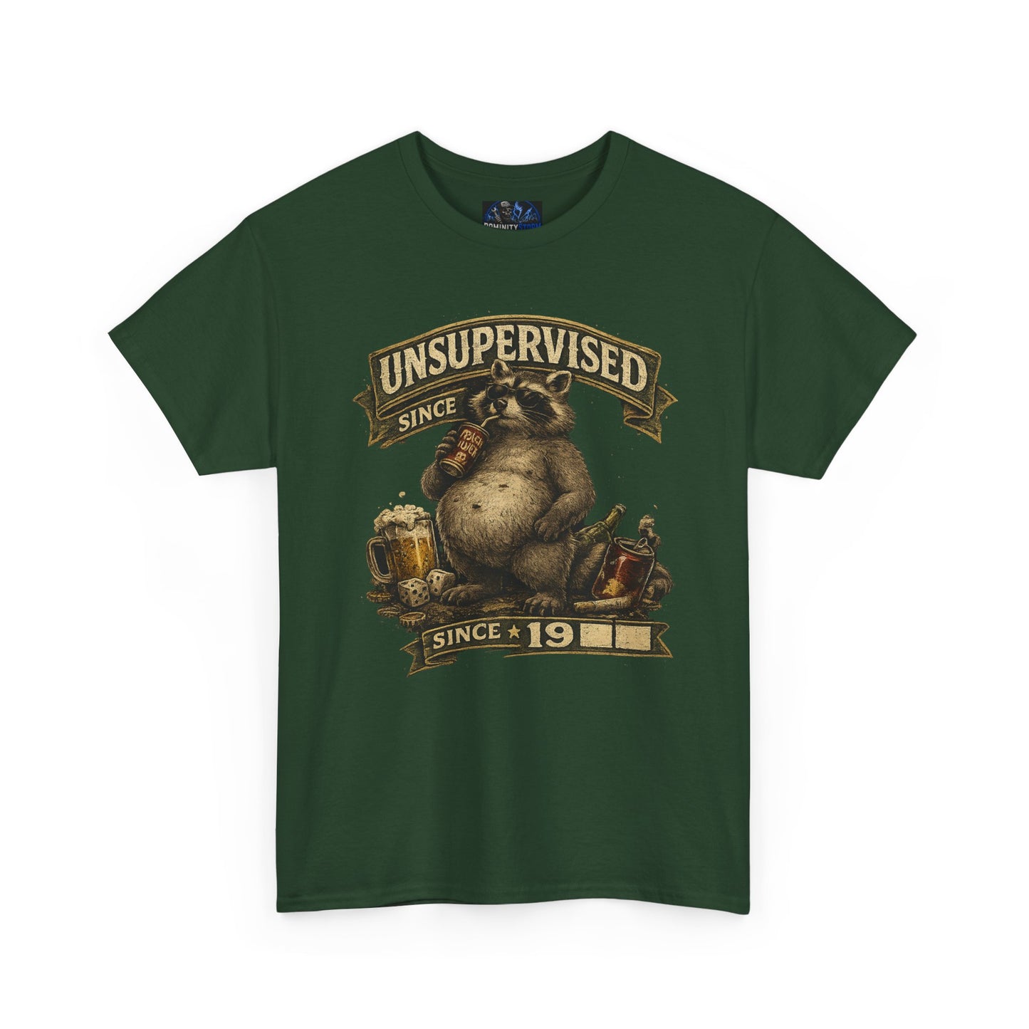 Beer Belly Bear T‑Shirt - "Unsupervised Since 19" Vintage Graphic Tee
