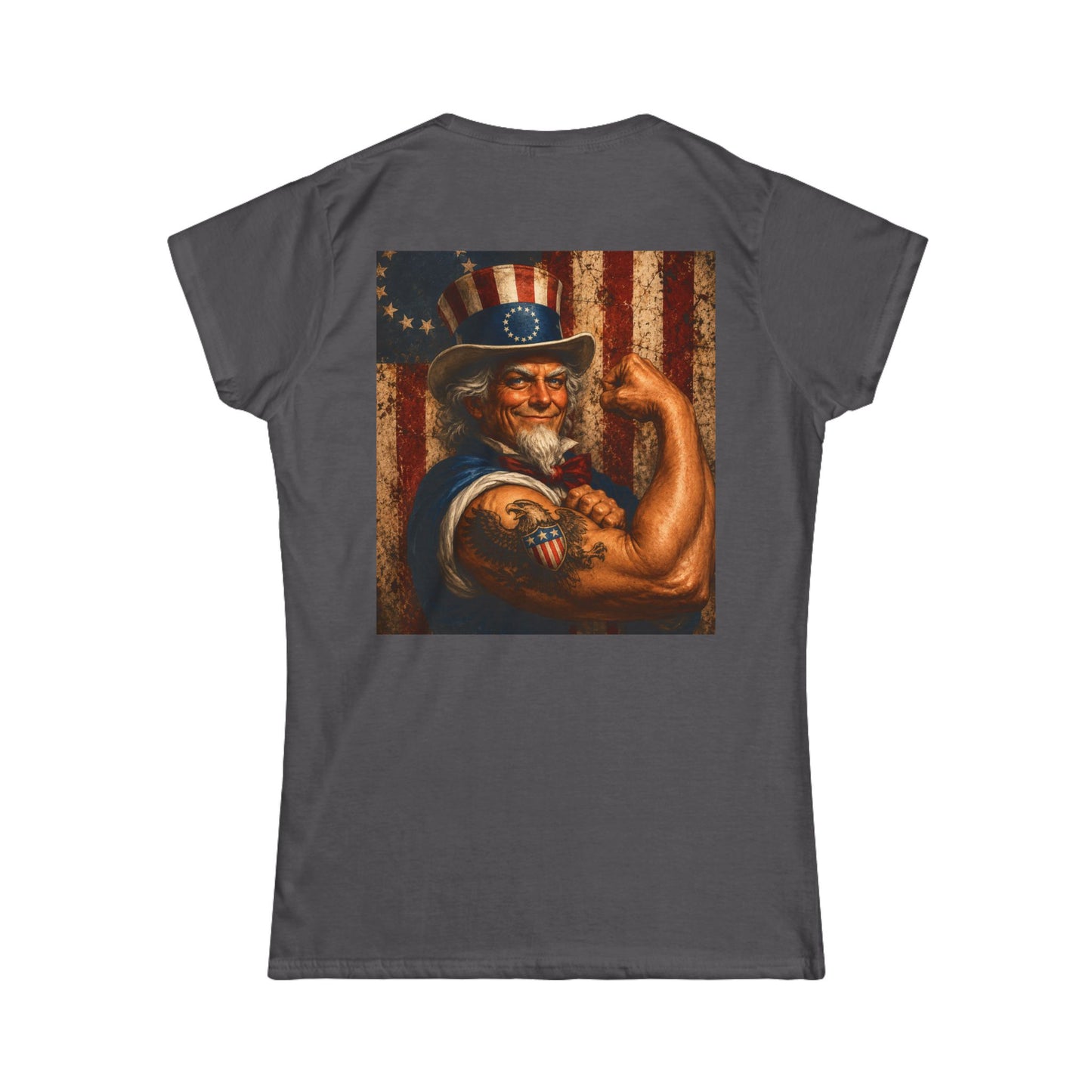 Graphic USA 250 Uncle Sam Strong Vintage Flag Women's Tee