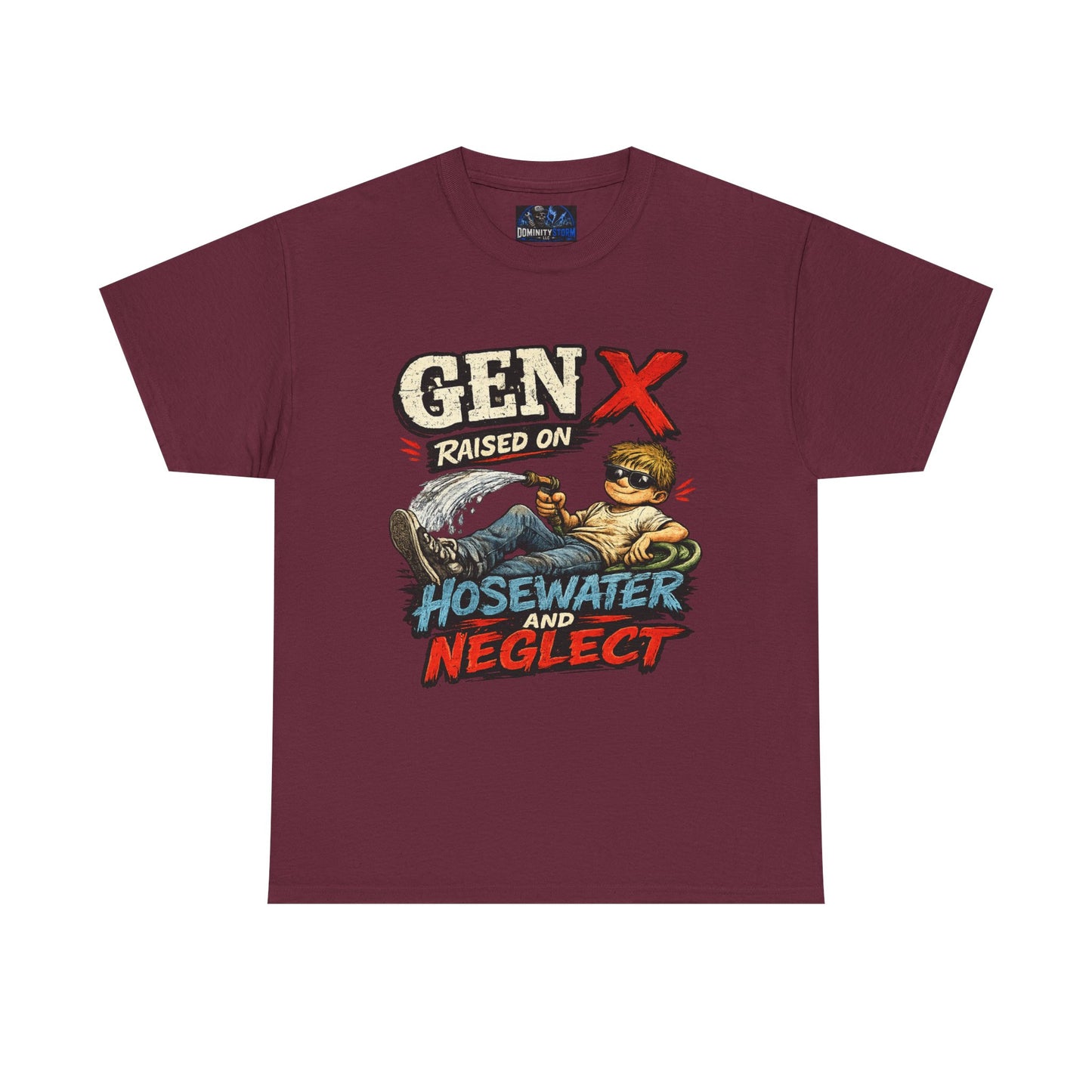 Gen X T‑Shirt — "Raised on Hosewater and Neglect" Retro Vintage Graphic Tee