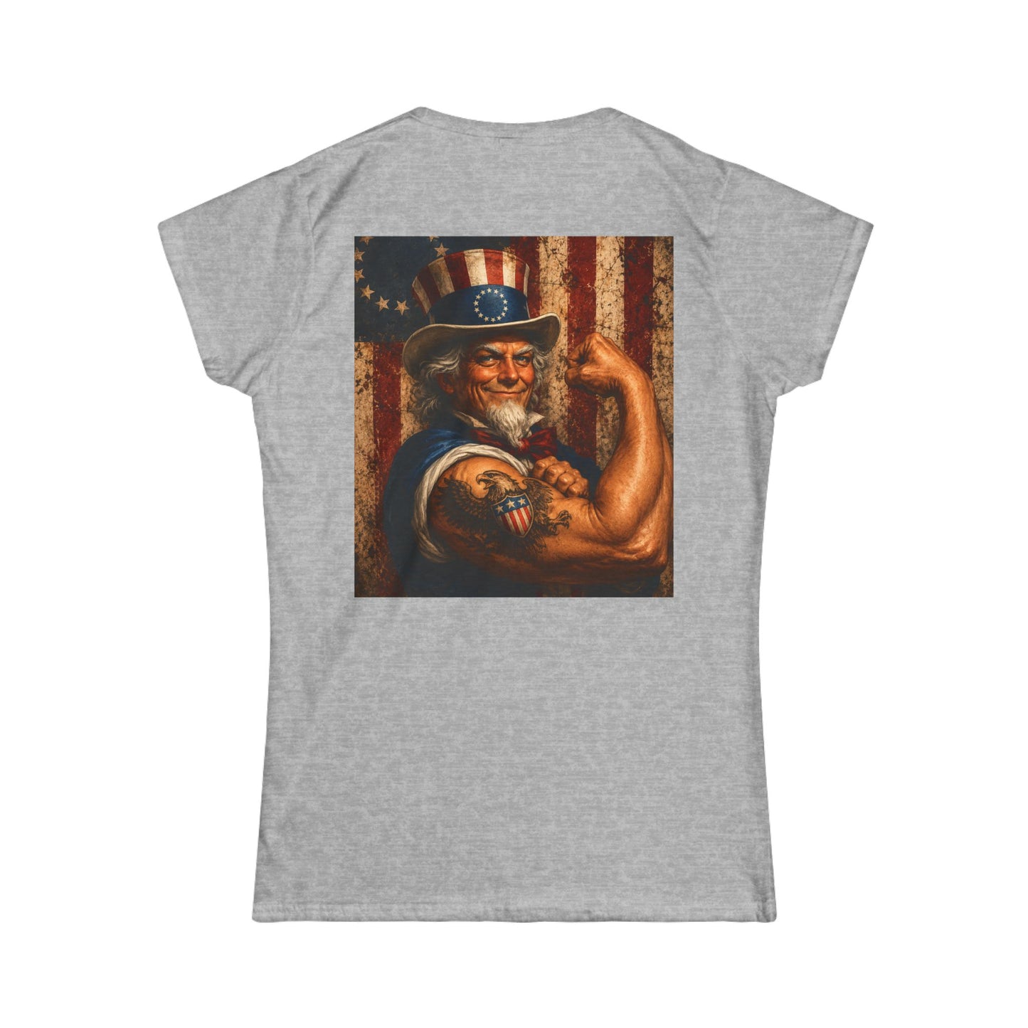 Graphic USA 250 Uncle Sam Strong Vintage Flag Women's Tee