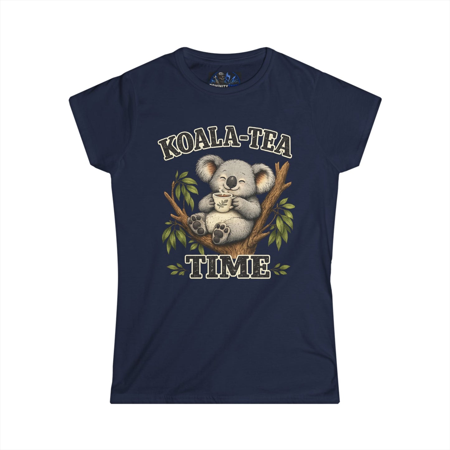 Graphic Koala-Tea Time Tee – Cute Koala Drinking Tea Women's T-Shirt