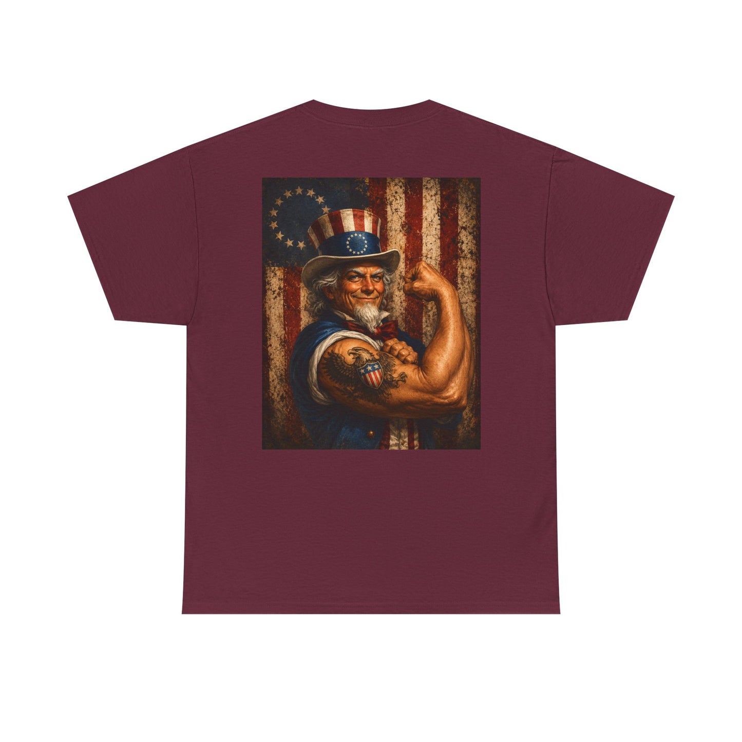 Patriotic Uncle Sam Tee — Vintage Strength American Flag Graphic
