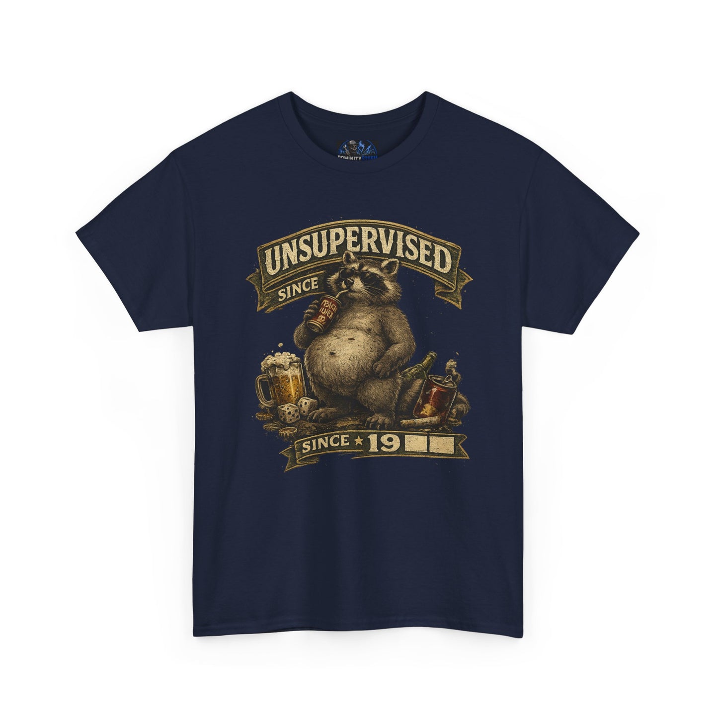 Beer Belly Bear T‑Shirt - "Unsupervised Since 19" Vintage Graphic Tee