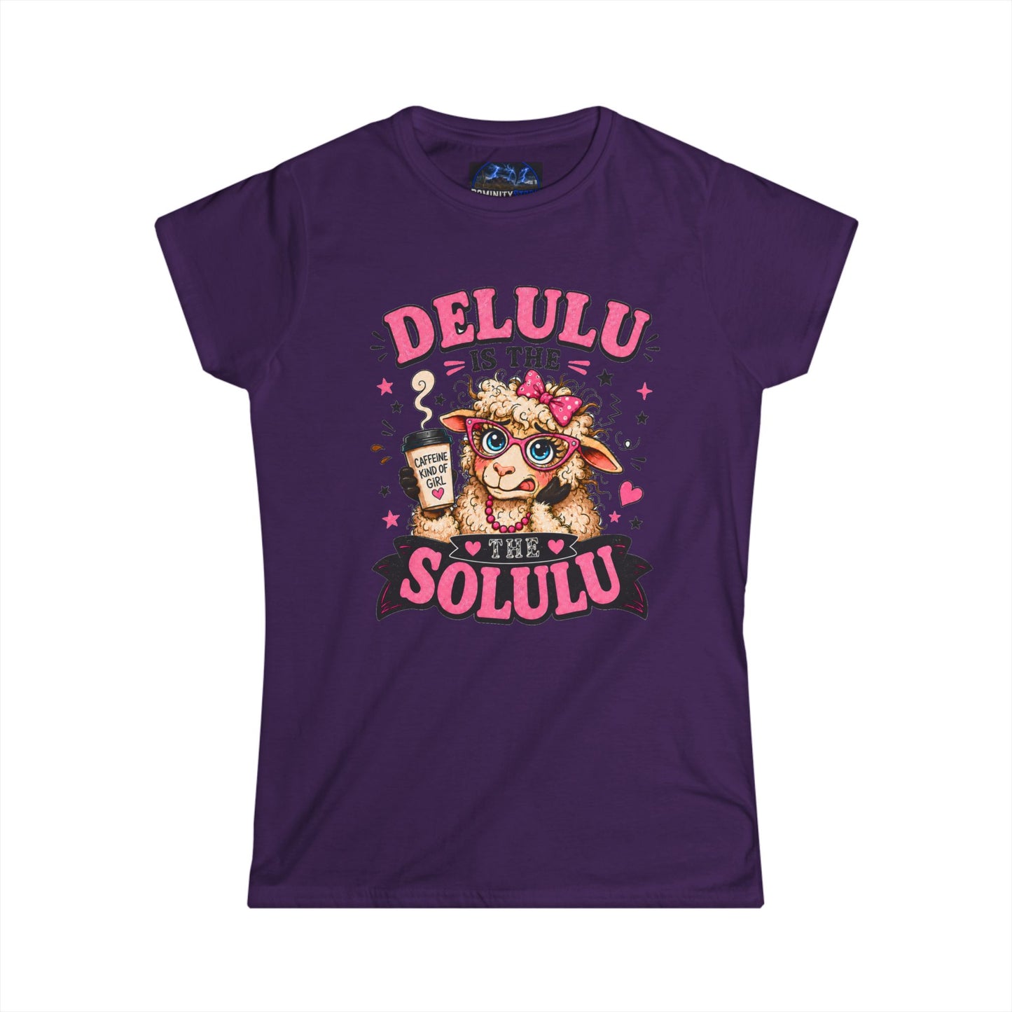 Graphic Delulu Is The Solulu Cute Dog Tee – Funny Coffee Lover Shirt for Women