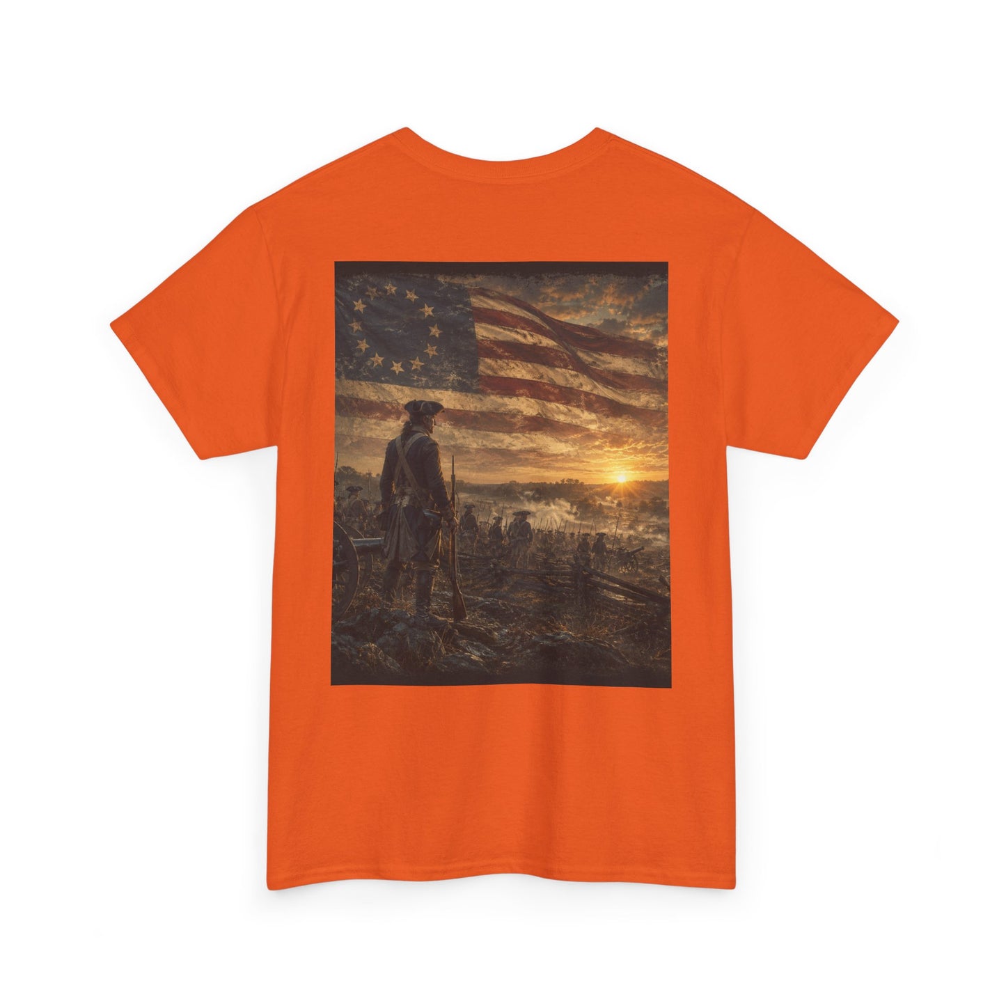 Patriotic Revolutionary War Flag T-Shirt — Vintage American Soldier Graphic Tee