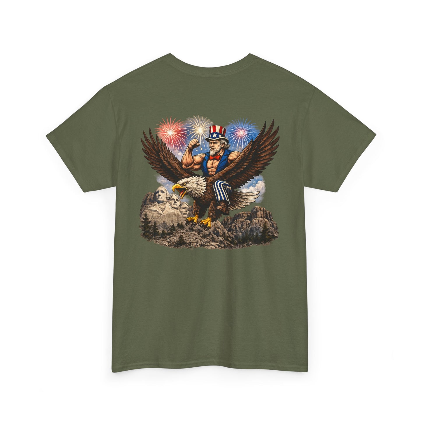 Patriotic Uncle Sam Eagle T-Shirt – 4th of July Fireworks Tee