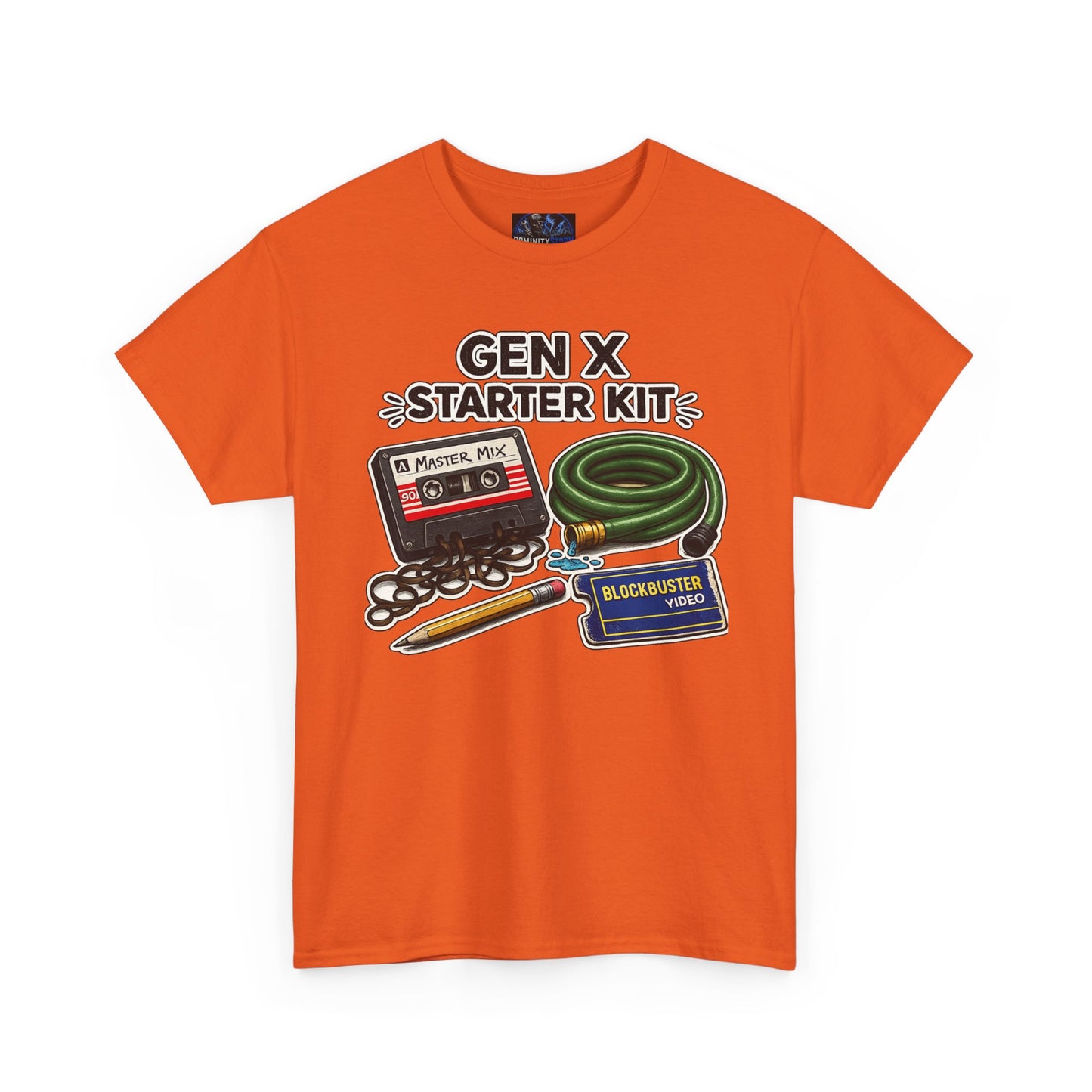 Gen X Starter Kit T‑Shirt — Retro Nostalgia Tee with Cassette, Pager & Mix Tape Graphics