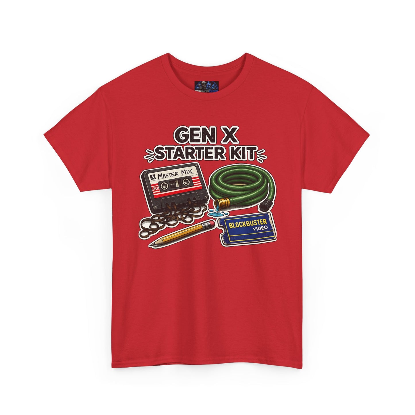 Gen X Starter Kit T‑Shirt — Retro Nostalgia Tee with Cassette, Pager & Mix Tape Graphics
