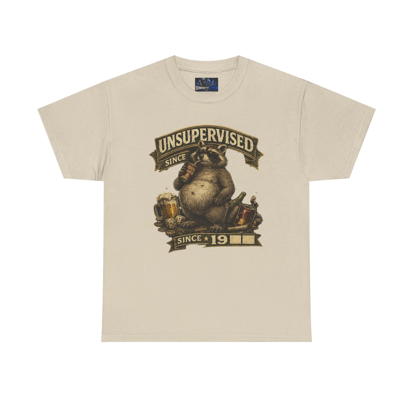 Beer Belly Bear T‑Shirt - "Unsupervised Since 19" Vintage Graphic Tee