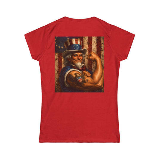 Graphic USA 250 Uncle Sam Strong Vintage Flag Women's Tee