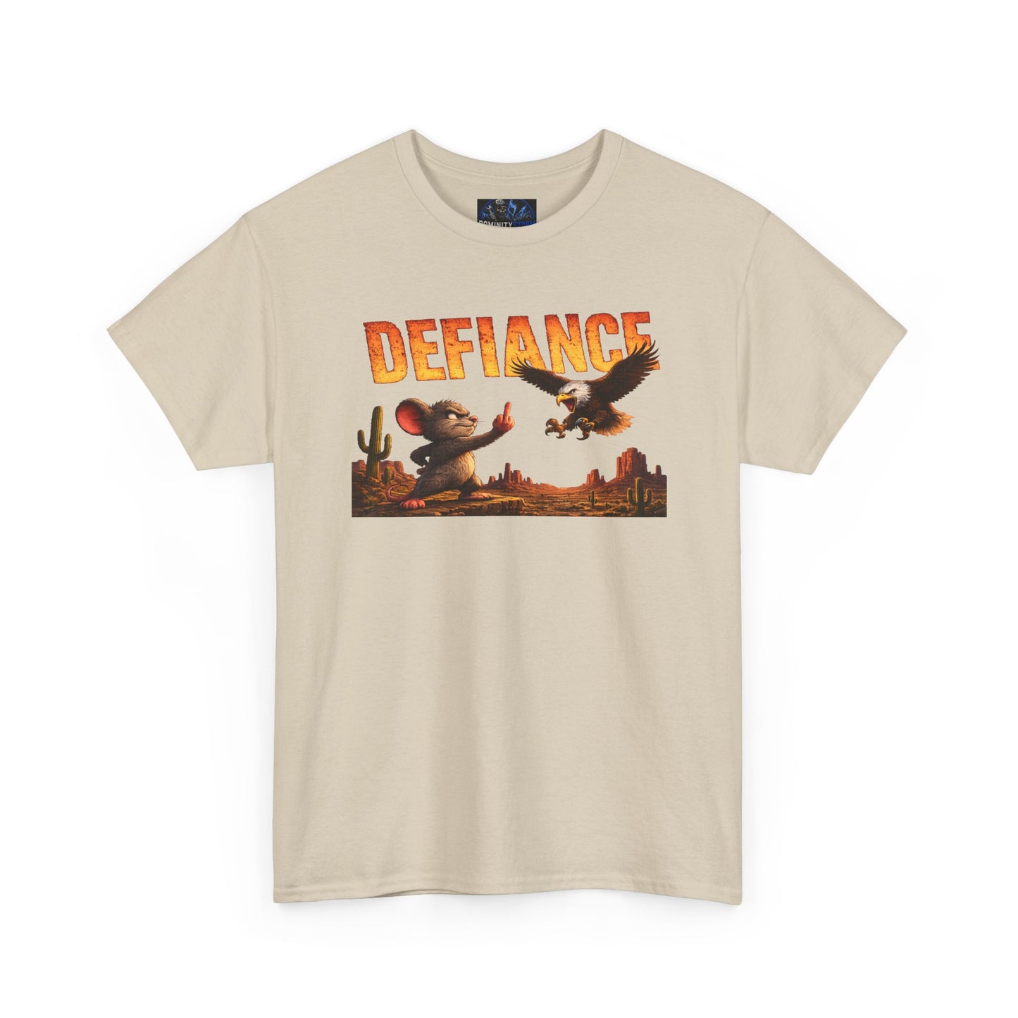 Defiance Desert Tee — Western Eagle & Cowboy Graphic T-Shirt