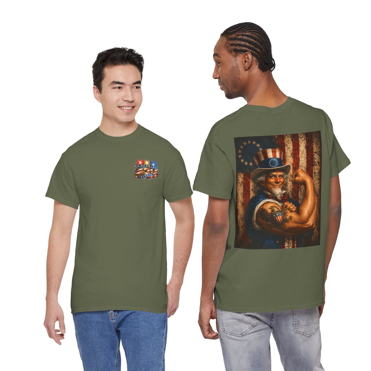 Patriotic Uncle Sam Tee — Vintage Strength American Flag Graphic