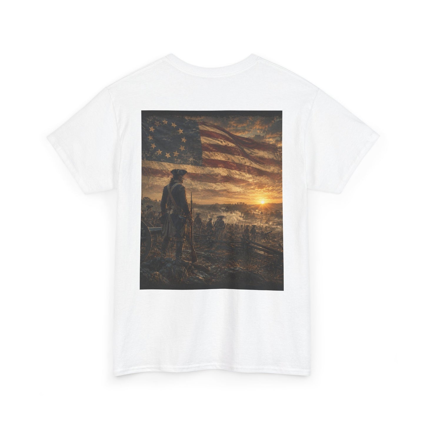 Patriotic Revolutionary War Flag T-Shirt — Vintage American Soldier Graphic Tee