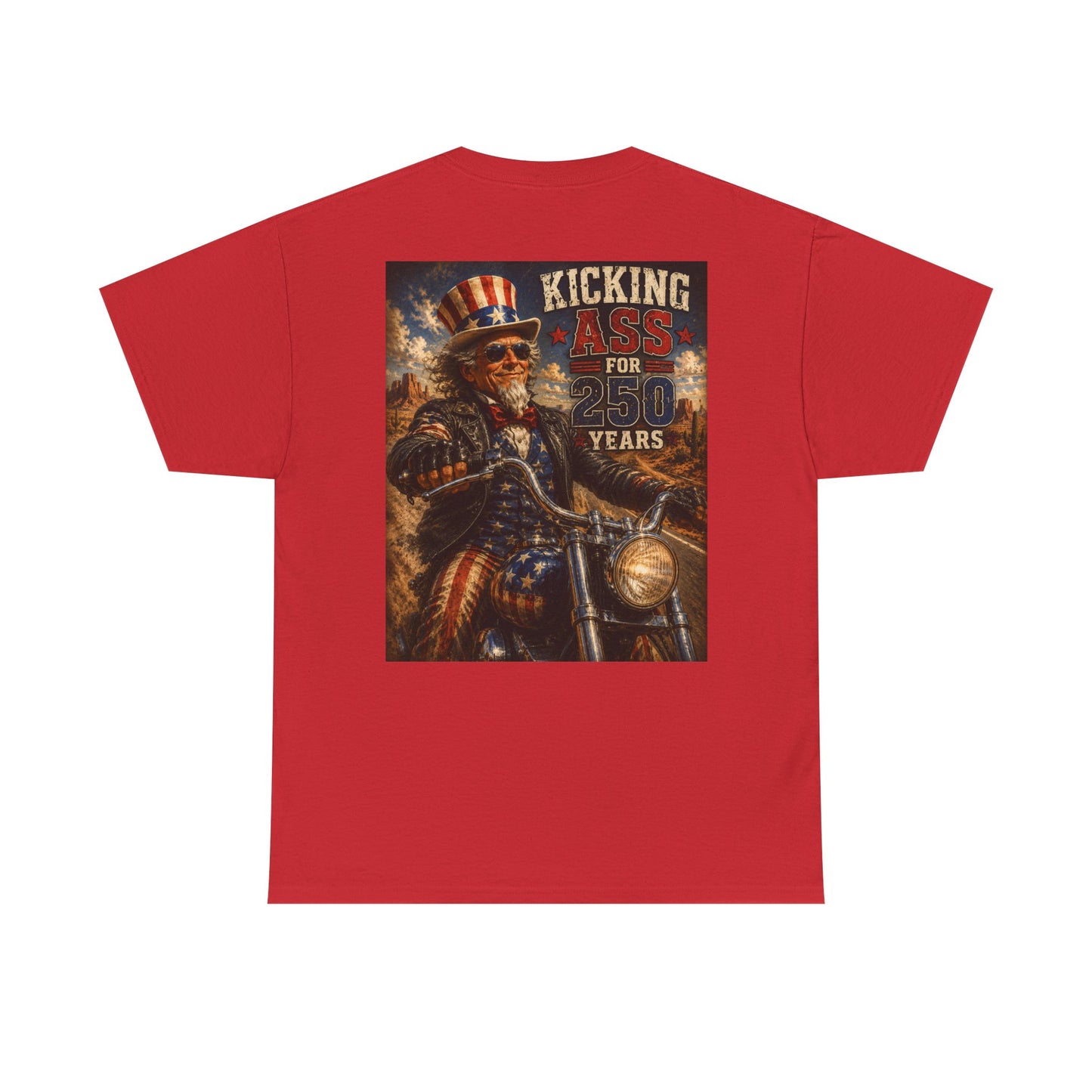 Biker Uncle Sam 'Kicking Ass for 50 Years' Graphic Tee