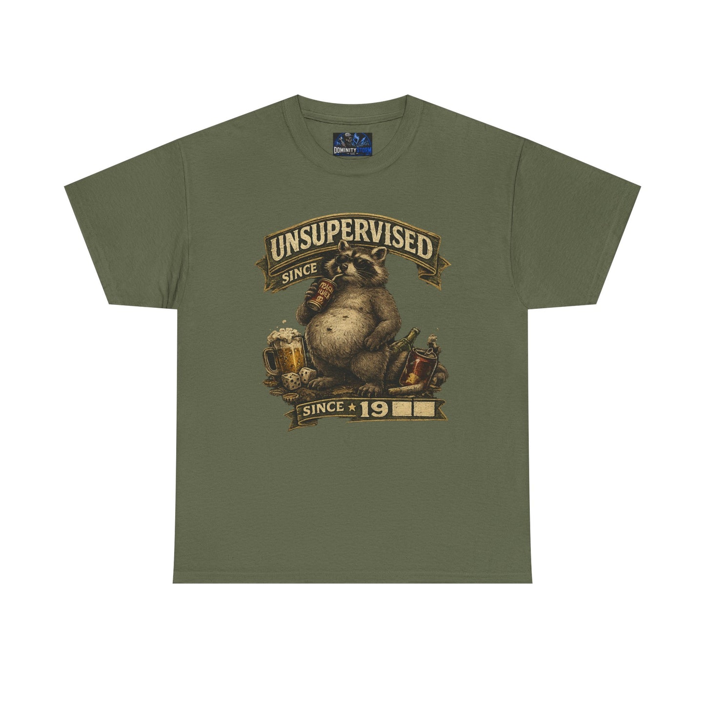 Beer Belly Bear T‑Shirt - "Unsupervised Since 19" Vintage Graphic Tee