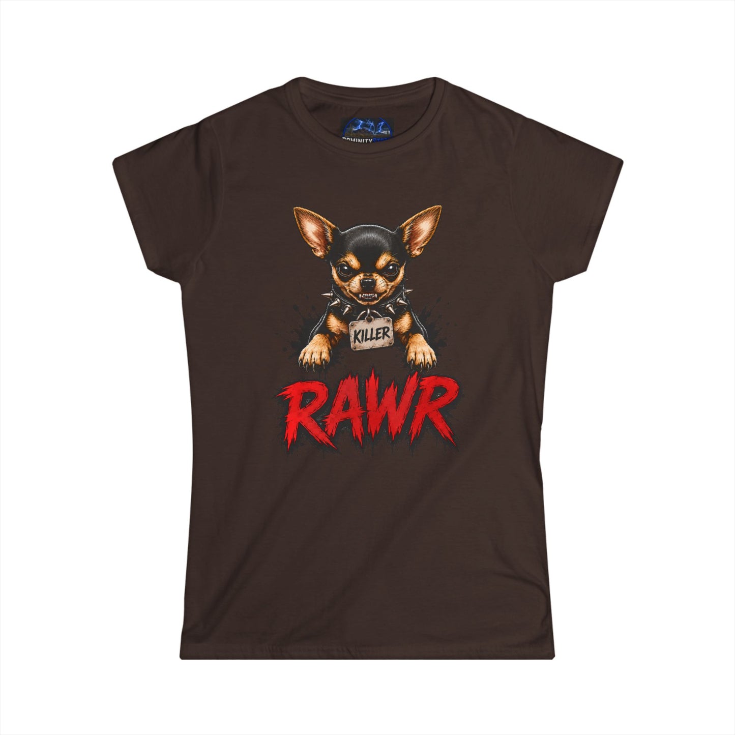 Graphic Chihuahua 'RAWR' Graphic Tee - Cute Tough Dog Lover Shirt