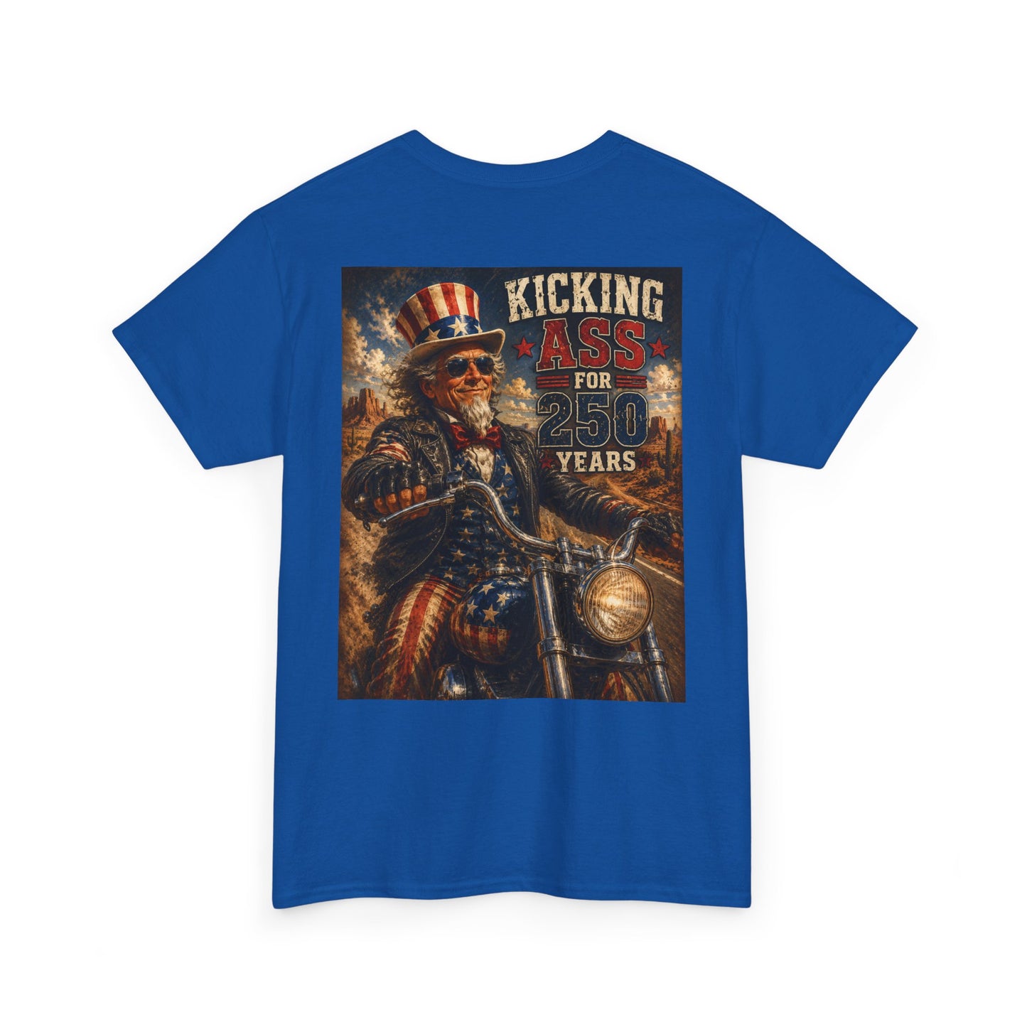 Biker Uncle Sam 'Kicking Ass for 50 Years' Graphic Tee