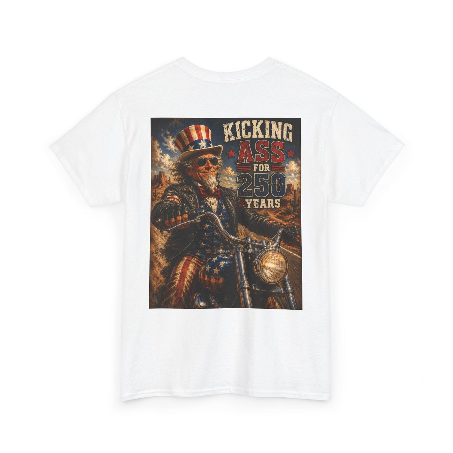 Biker Uncle Sam 'Kicking Ass for 50 Years' Graphic Tee