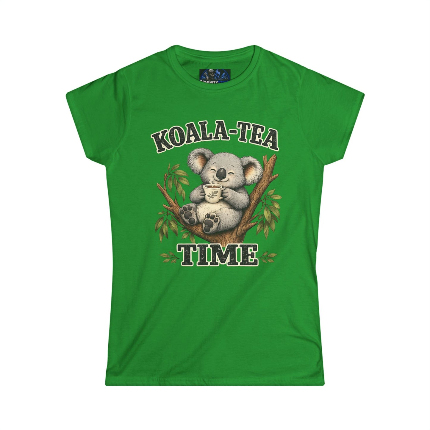 Graphic Koala-Tea Time Tee – Cute Koala Drinking Tea Women's T-Shirt