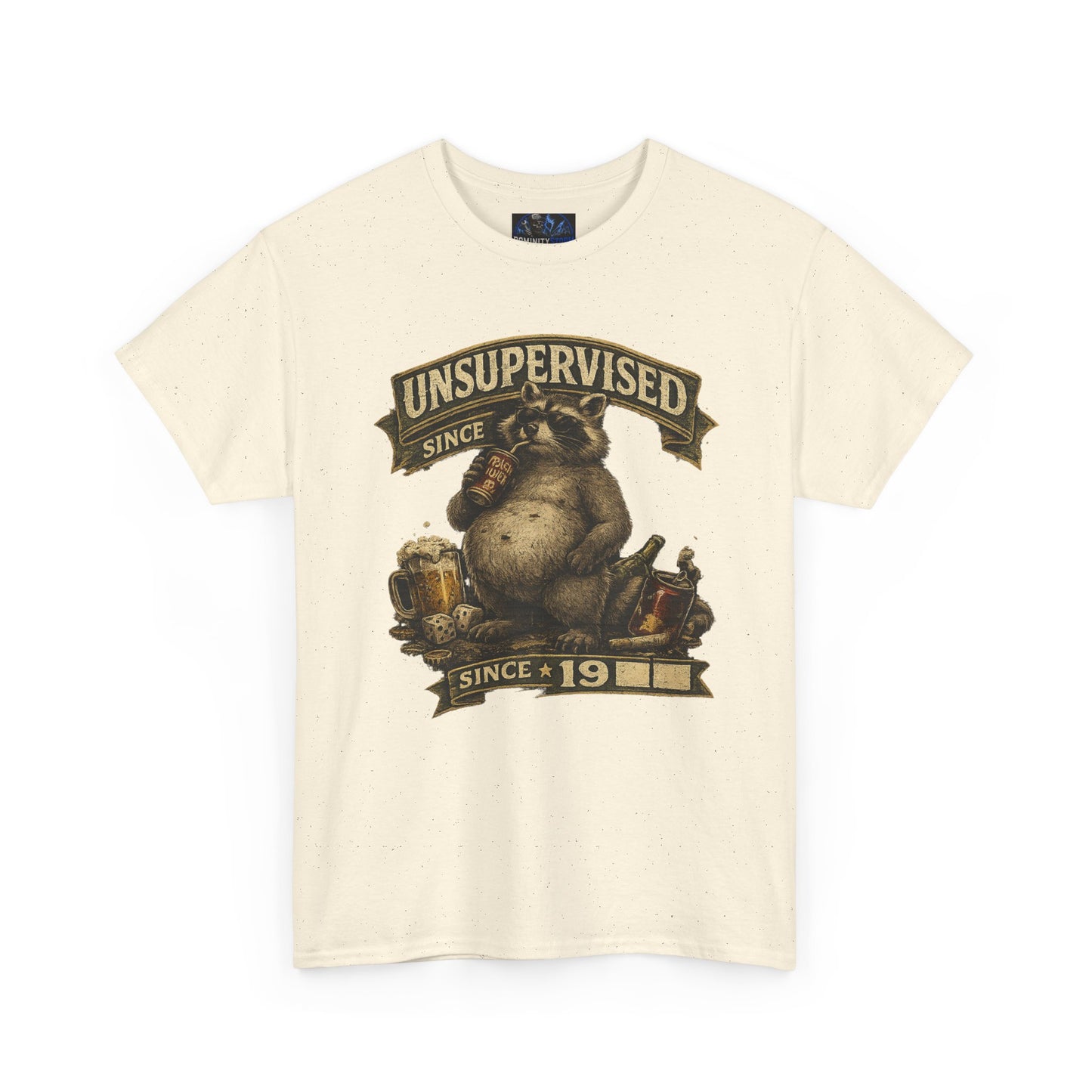 Beer Belly Bear T‑Shirt - "Unsupervised Since 19" Vintage Graphic Tee