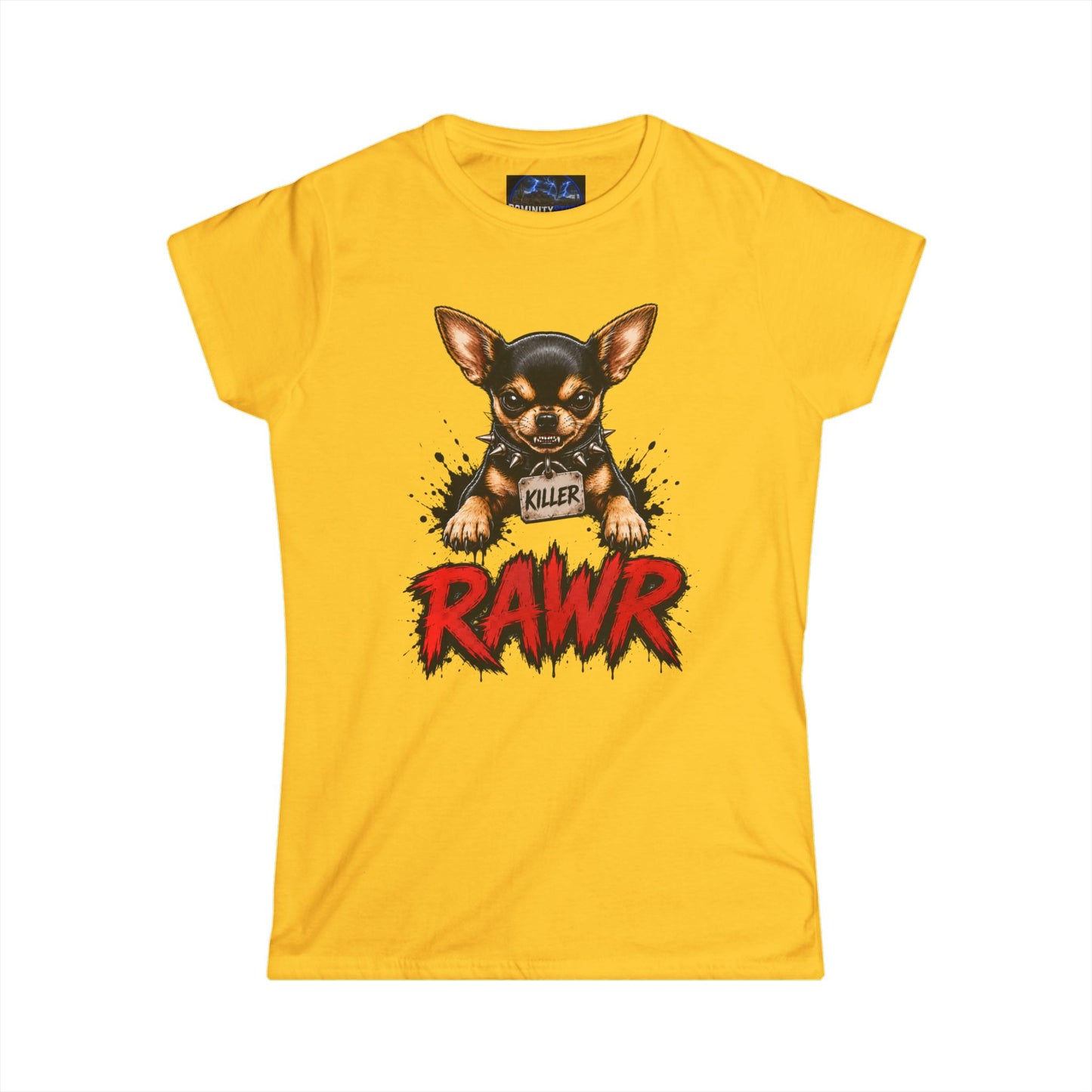 Graphic Chihuahua 'RAWR' Graphic Tee - Cute Tough Dog Lover Shirt