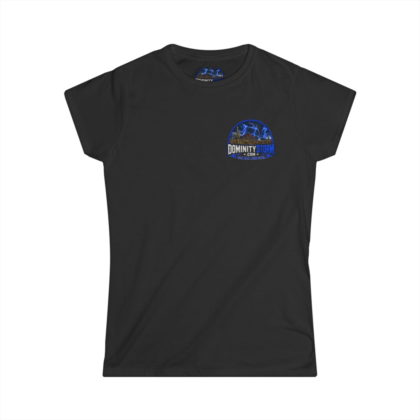 A DominityStorm Lightning Logo Tee — Women's Graphic T‑Shirt