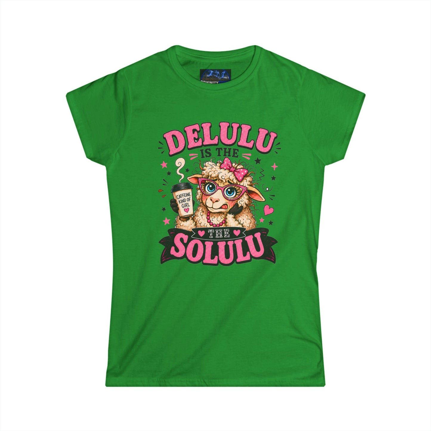 Graphic Delulu Is The Solulu Cute Dog Tee – Funny Coffee Lover Shirt for Women