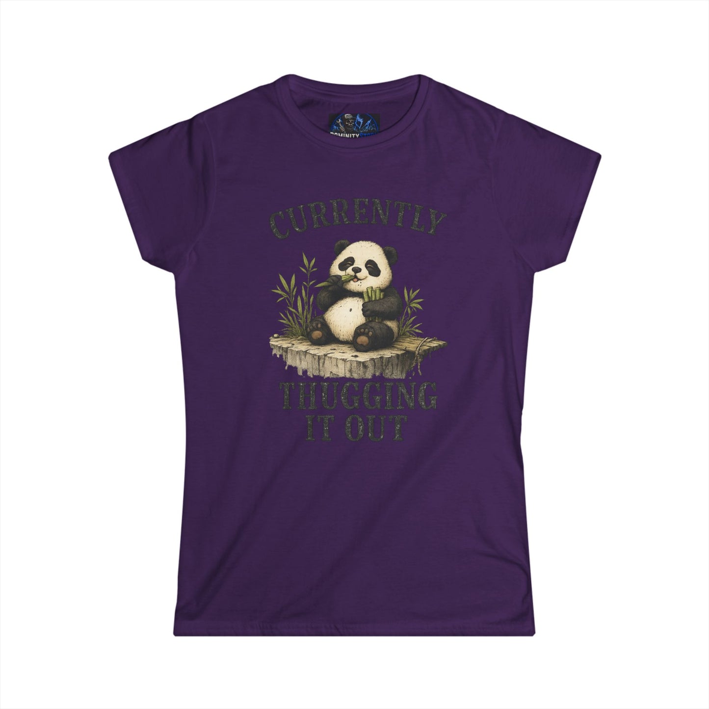 Funny Panda "Currently Thugging It Out" Women's Tee