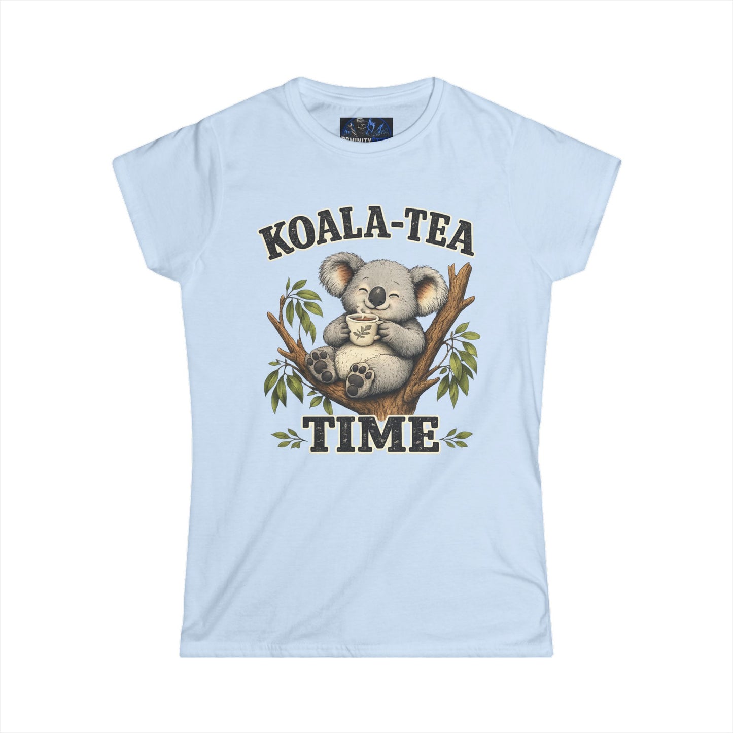 Graphic Koala-Tea Time Tee – Cute Koala Drinking Tea Women's T-Shirt