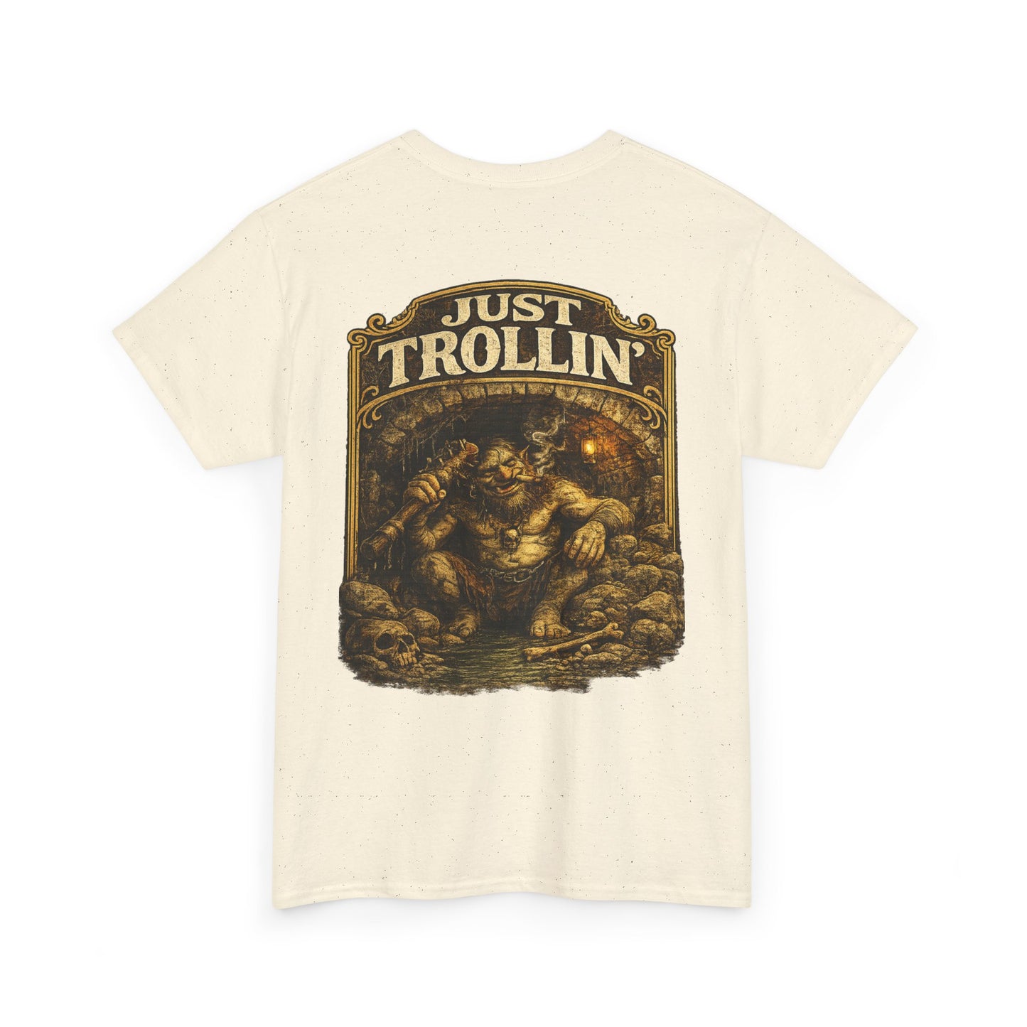 T-Shirt — "Just Trollin'" Vintage Fantasy Troll Graphic Tee
