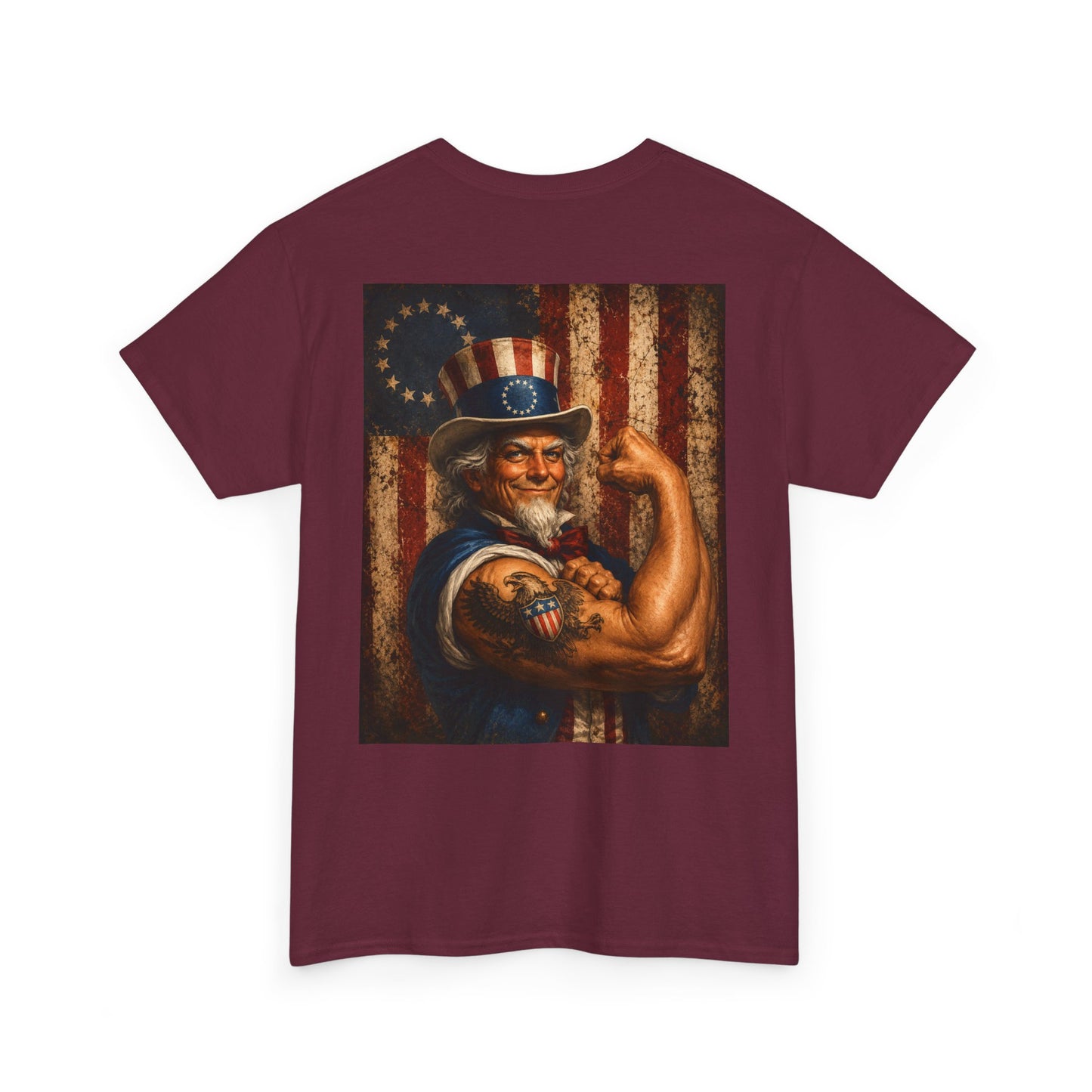 Patriotic Uncle Sam Tee — Vintage Strength American Flag Graphic
