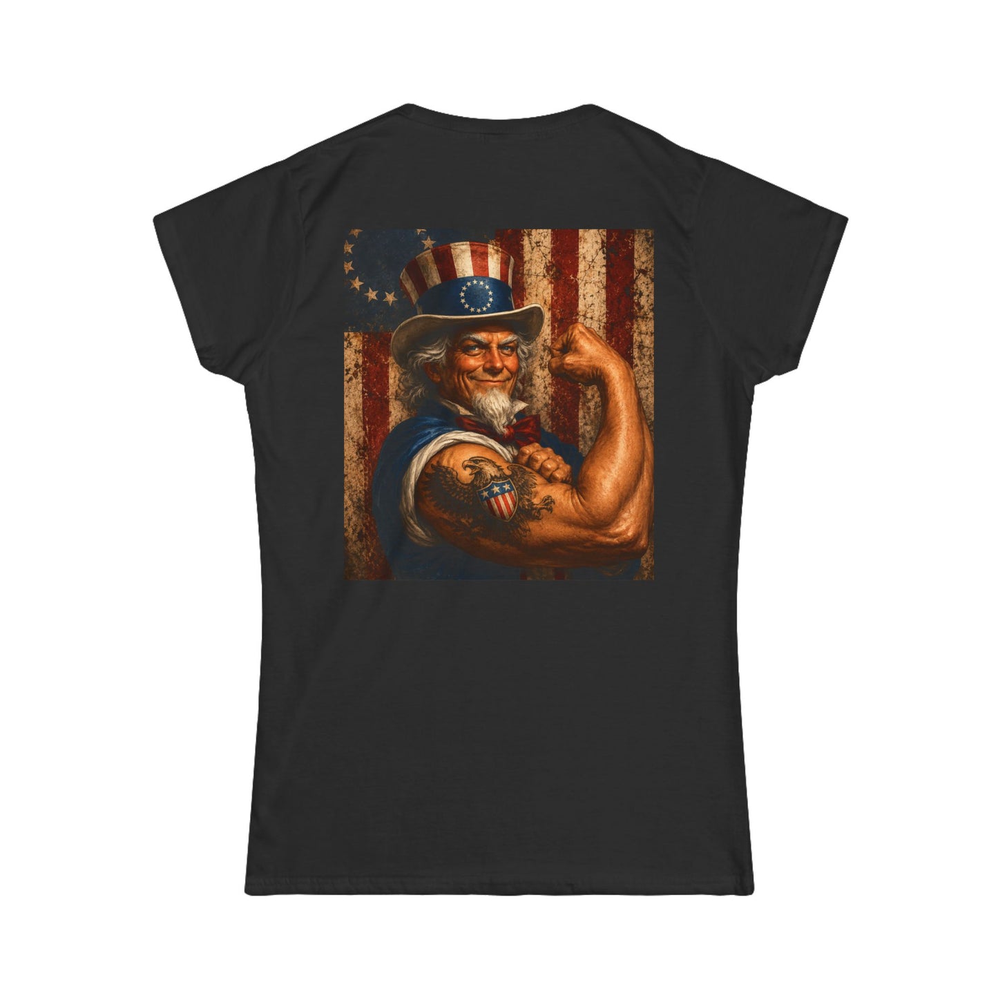 Graphic USA 250 Uncle Sam Strong Vintage Flag Women's Tee