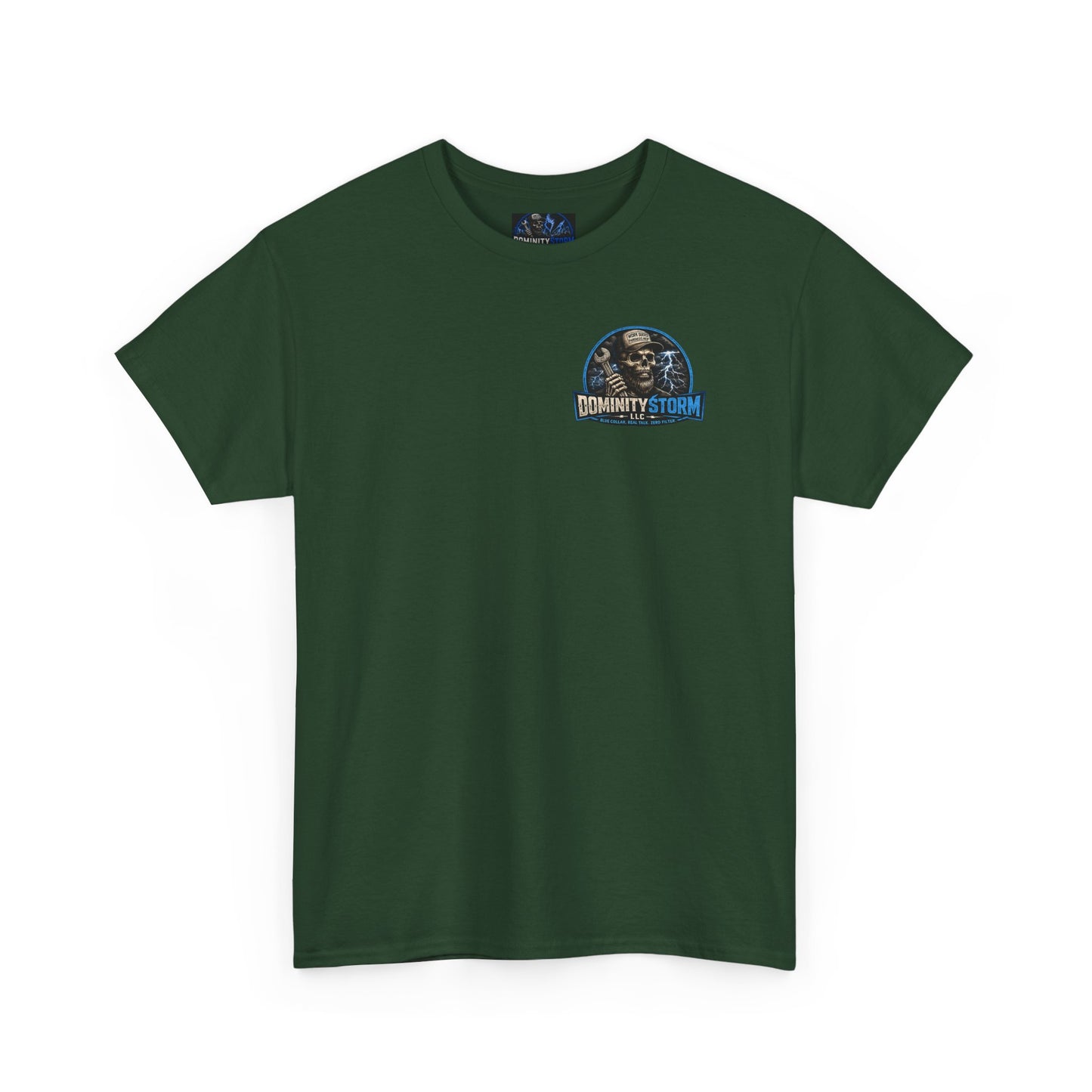 Dominity Storm LLC Graphic Tee — Lightning Skull Band Shirt