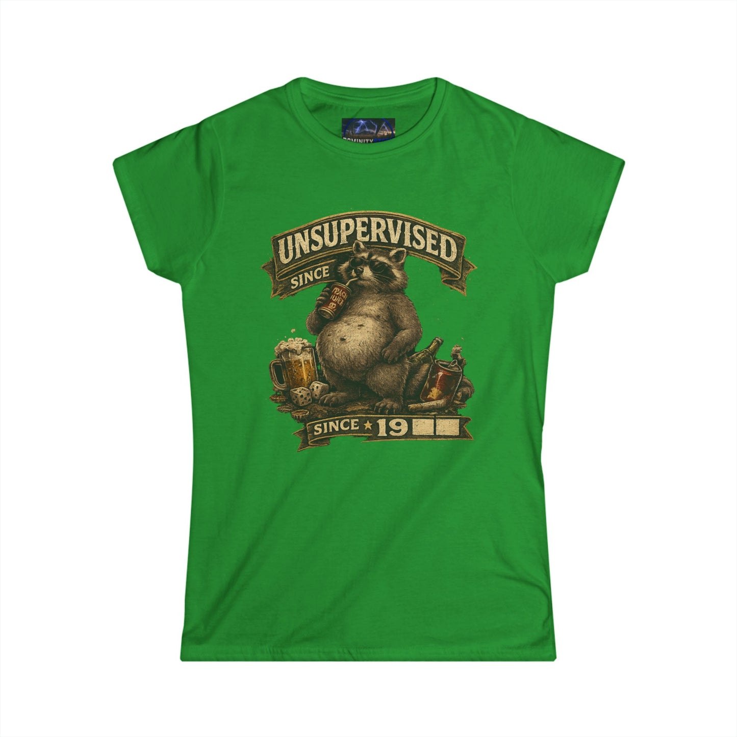 Graphic Unsupervised Since 19XX Women's Tee – Funny Pig Vintage Design