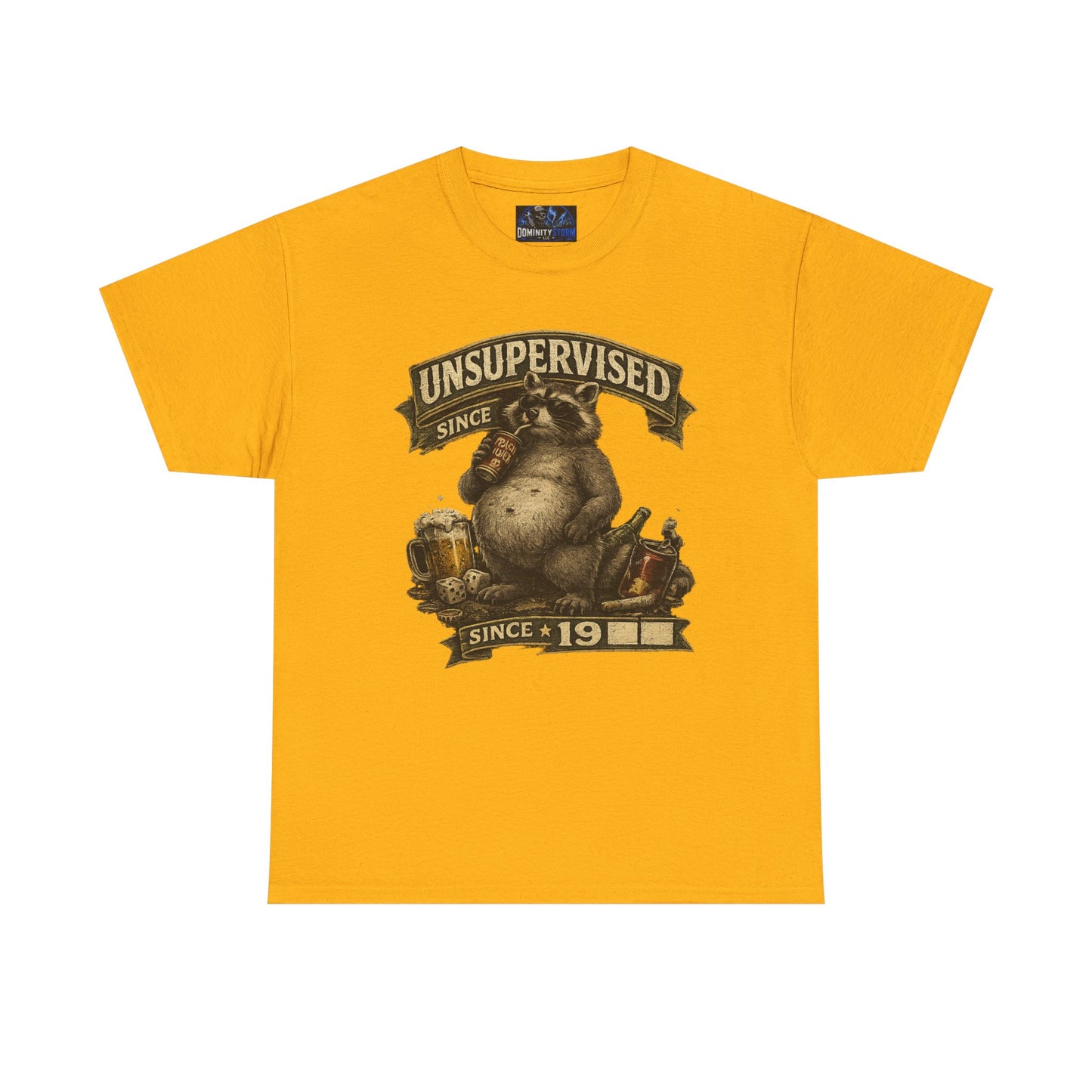 Beer Belly Bear T‑Shirt - "Unsupervised Since 19" Vintage Graphic Tee