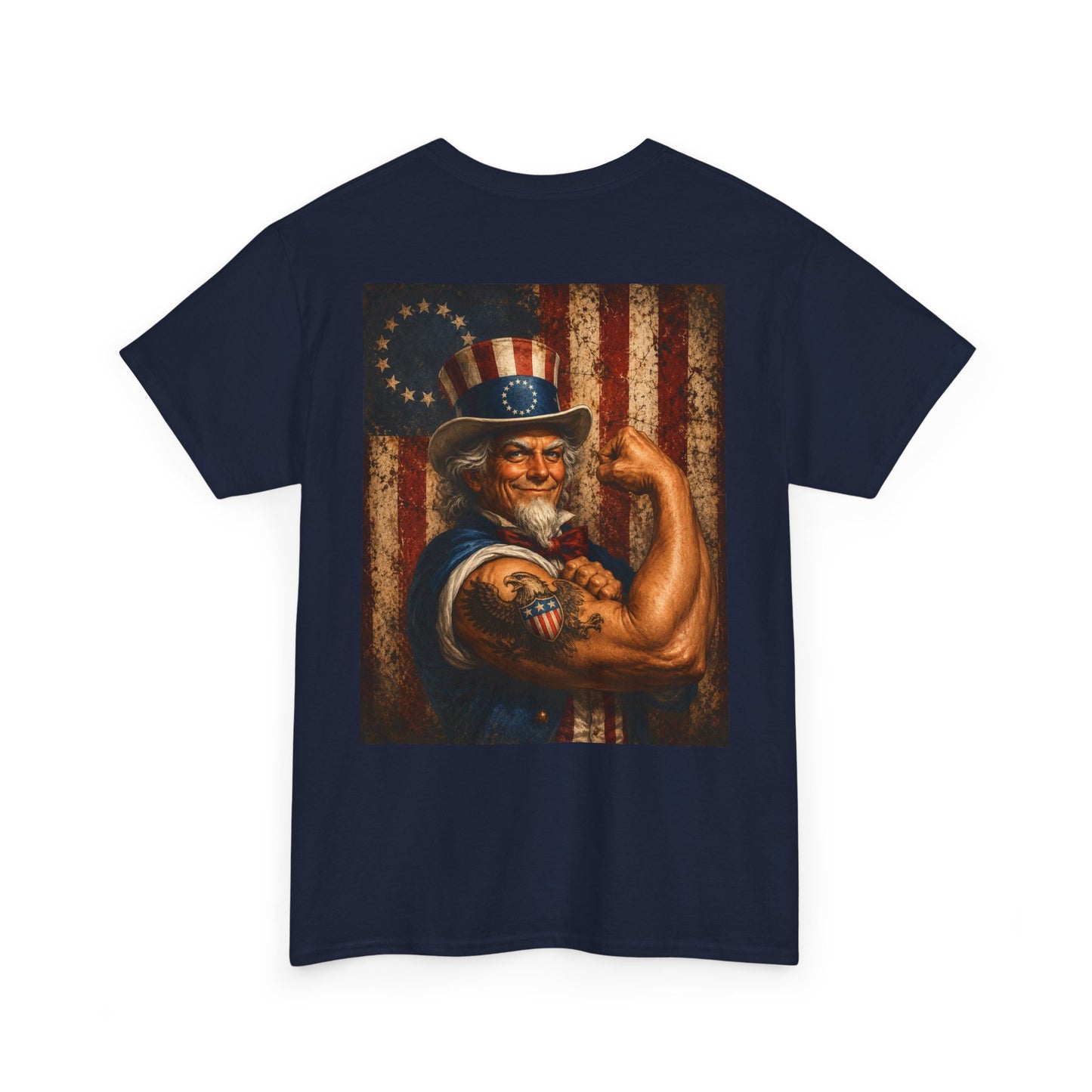 Patriotic Uncle Sam Tee — Vintage Strength American Flag Graphic