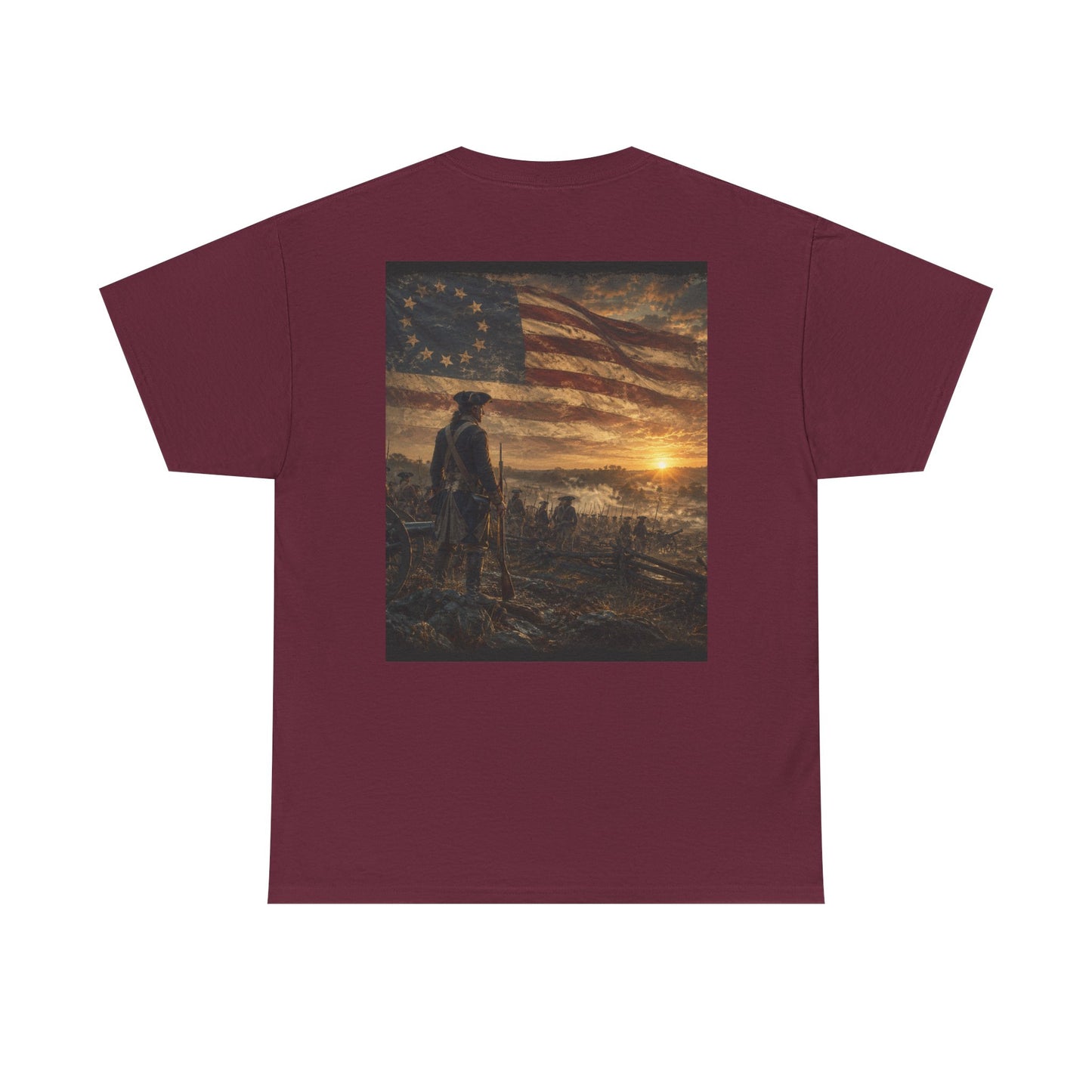 Patriotic Revolutionary War Flag T-Shirt — Vintage American Soldier Graphic Tee