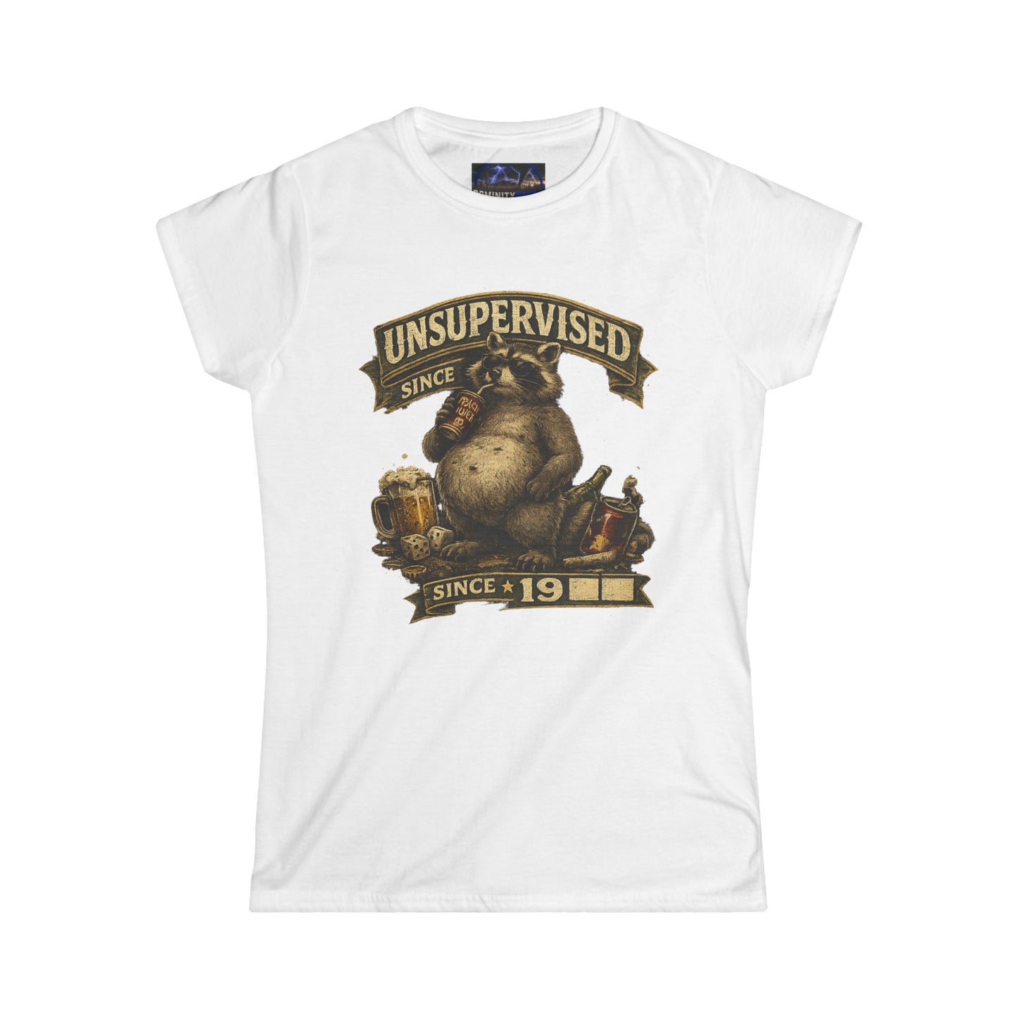 Graphic Unsupervised Since 19XX Women's Tee – Funny Pig Vintage Design
