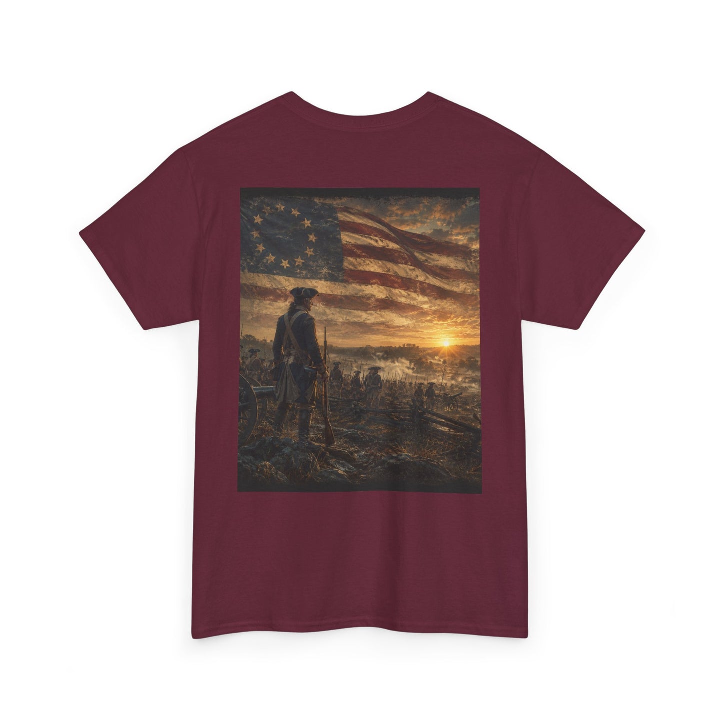 Patriotic Revolutionary War Flag T-Shirt — Vintage American Soldier Graphic Tee