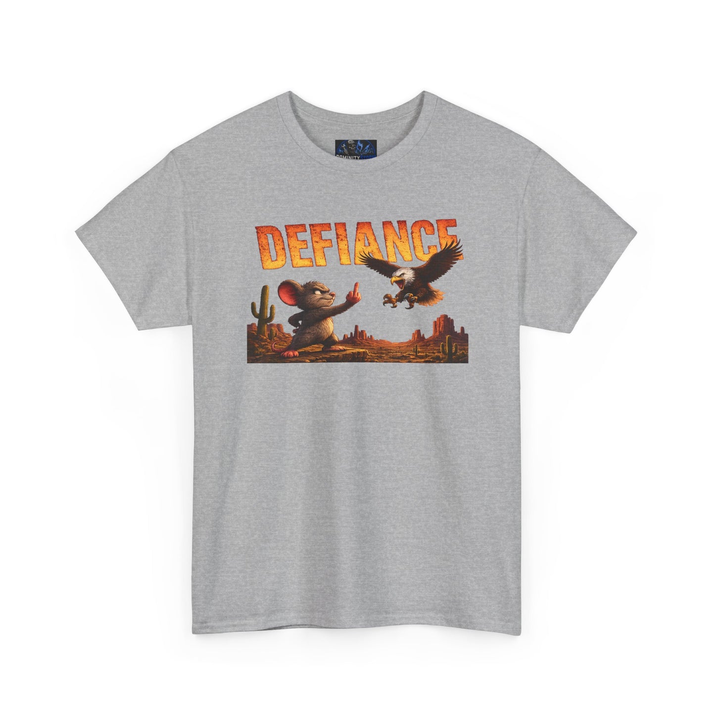 Defiance Desert Tee — Western Eagle & Cowboy Graphic T-Shirt