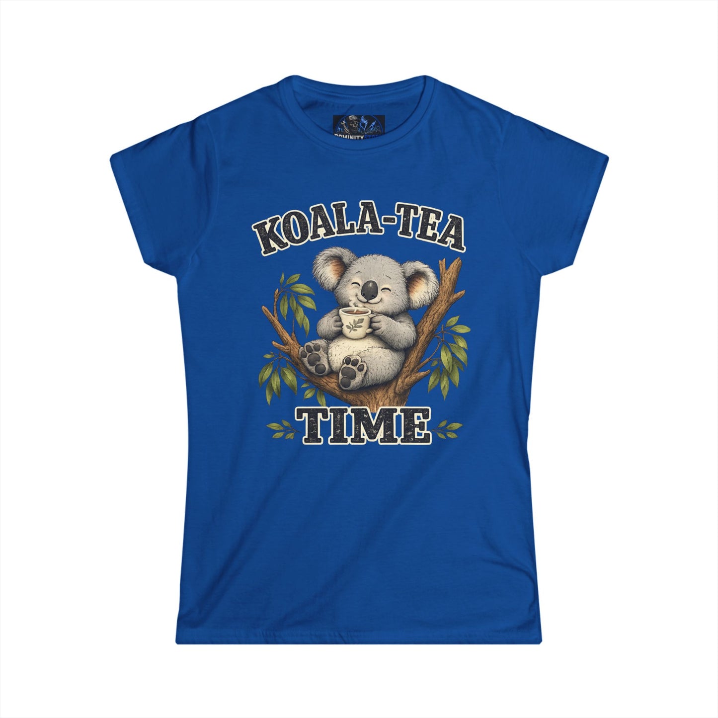 Graphic Koala-Tea Time Tee – Cute Koala Drinking Tea Women's T-Shirt