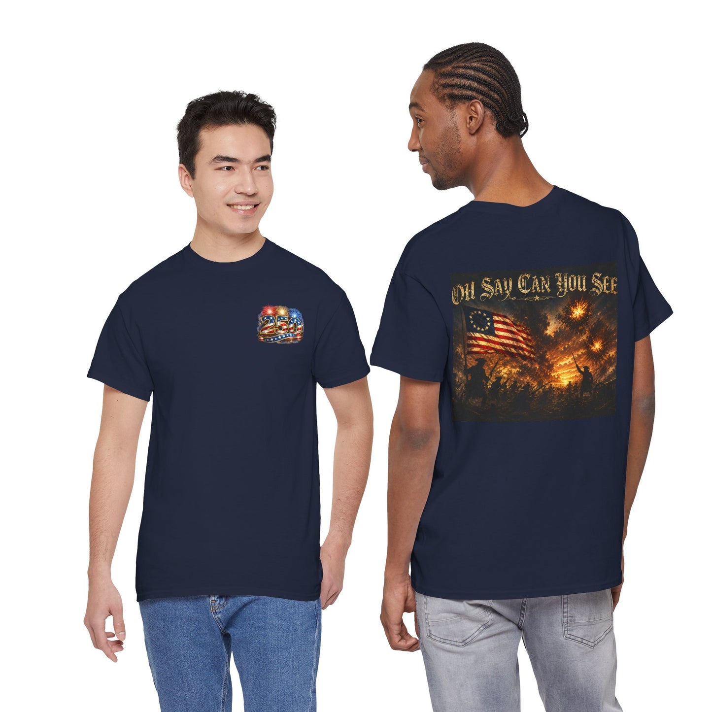 Patriotic Tee — "Oh Say Can You See" American Flag Graphic T-Shirt