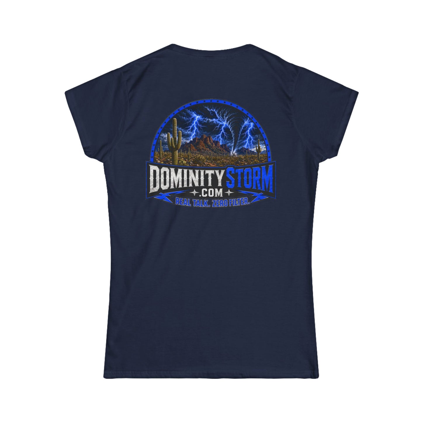 A DominityStorm Lightning Logo Tee — Women's Graphic T‑Shirt
