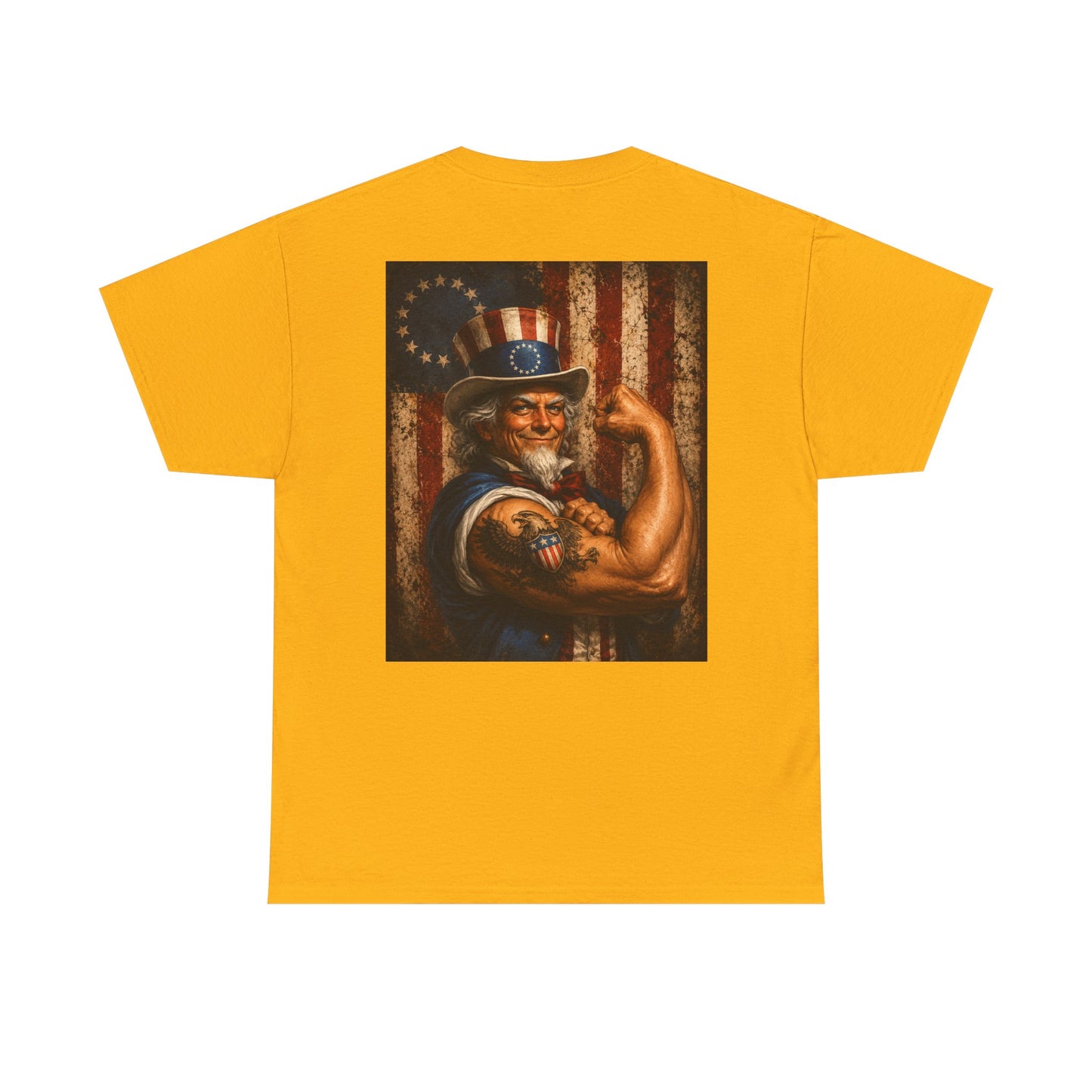 Patriotic Uncle Sam Tee — Vintage Strength American Flag Graphic
