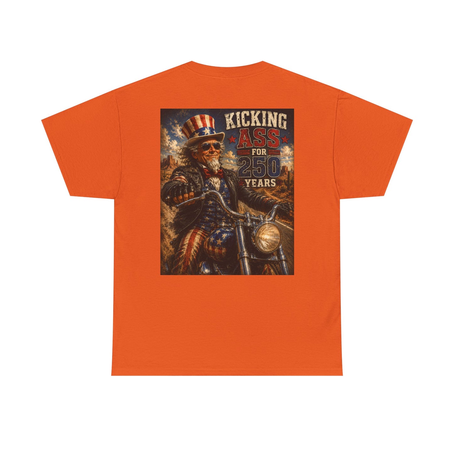 Biker Uncle Sam 'Kicking Ass for 50 Years' Graphic Tee