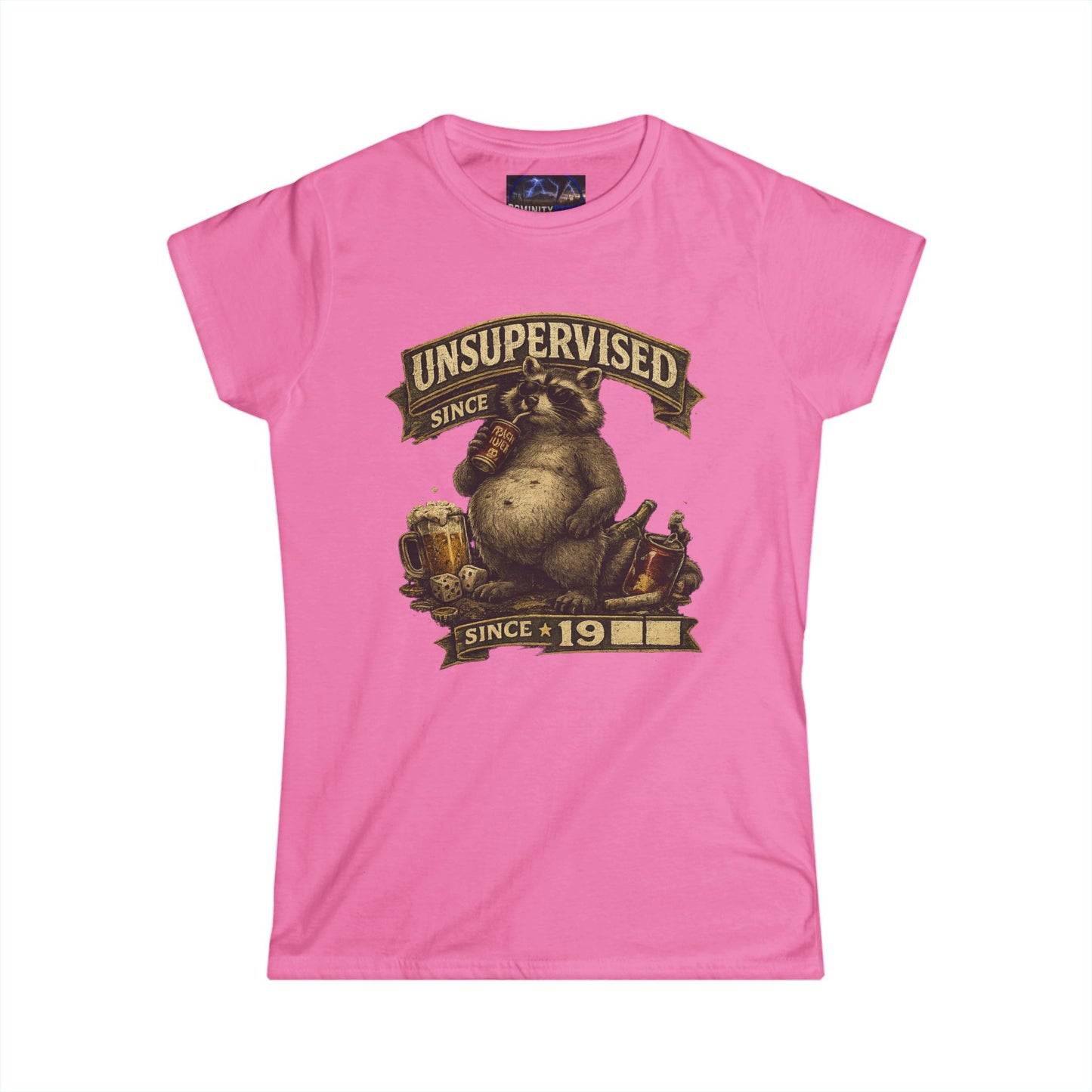 Graphic Unsupervised Since 19XX Women's Tee – Funny Pig Vintage Design