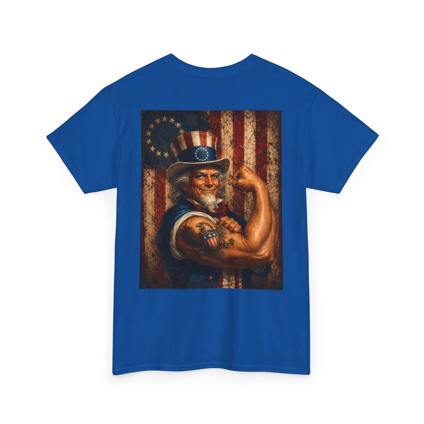 Patriotic Uncle Sam Tee — Vintage Strength American Flag Graphic