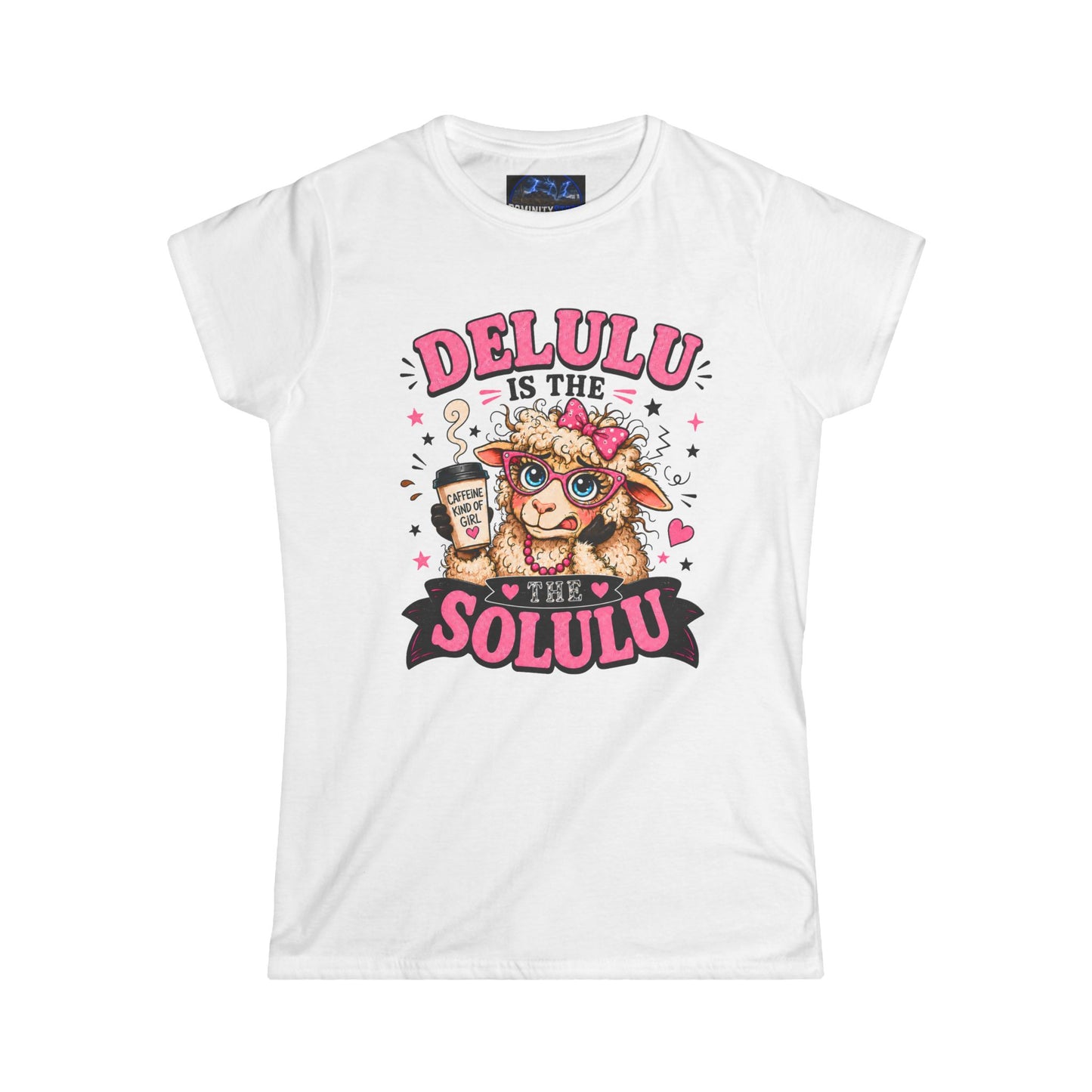 Graphic Delulu Is The Solulu Cute Dog Tee – Funny Coffee Lover Shirt for Women